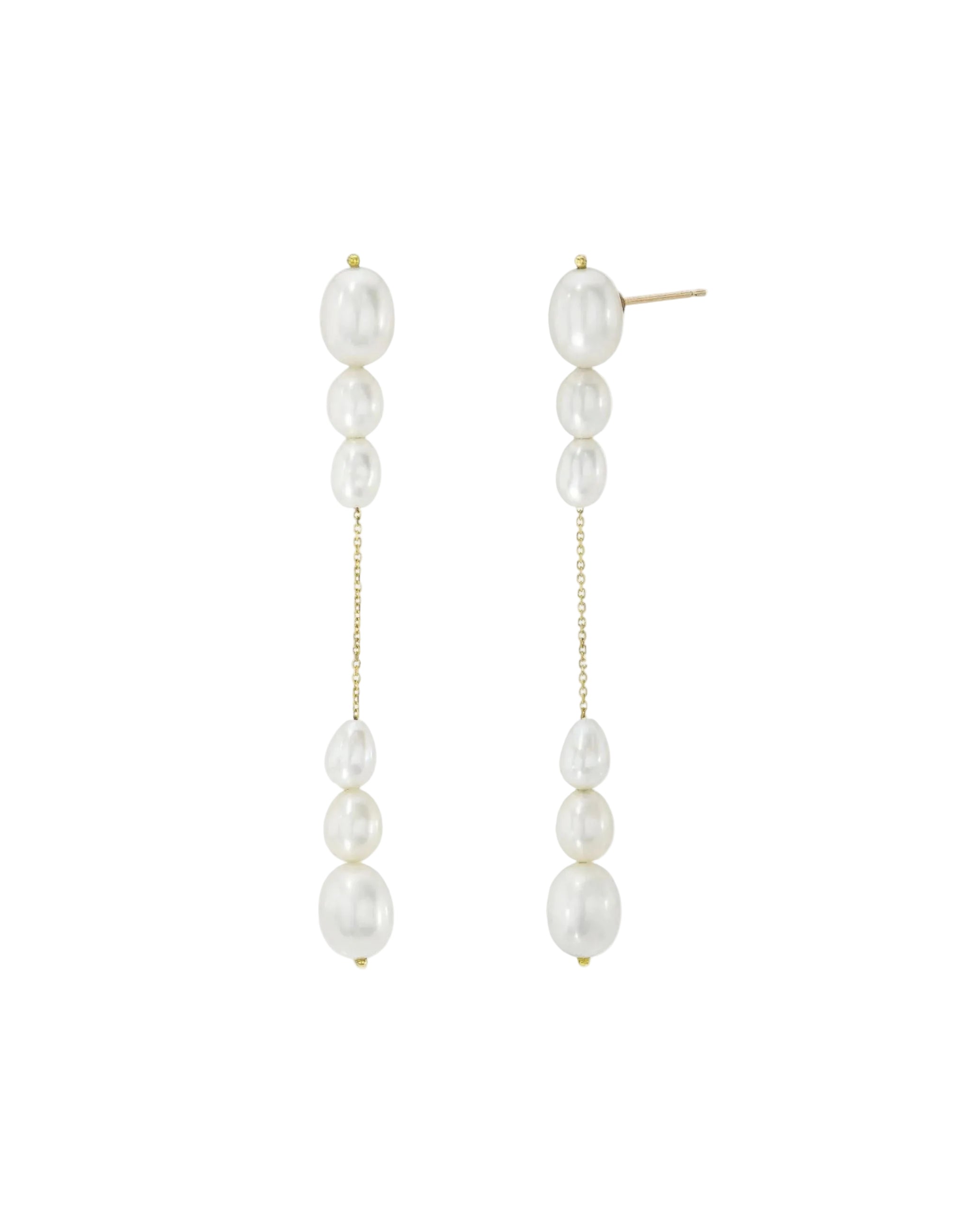 Lucia Graduated Earrings, White by White/Space - At Present Jewelry