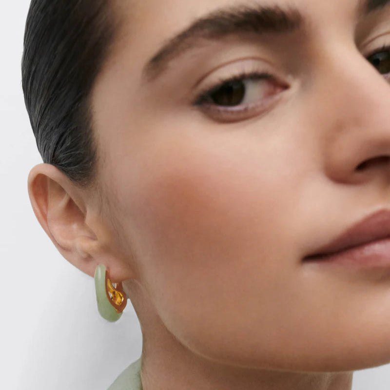 Green Aventurine Brisa Hoops by PDPaola - At Present Jewelry