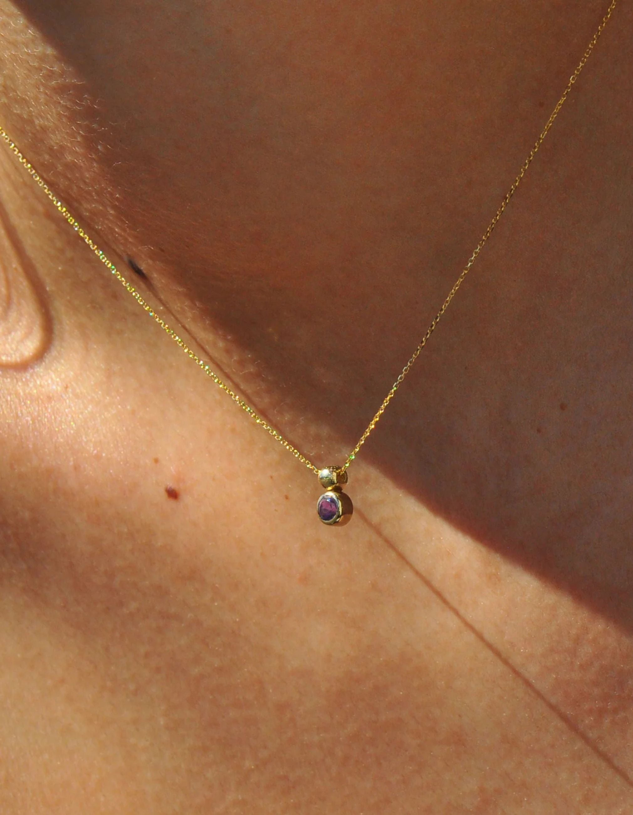 Solo Necklace, Birthstone by White/Space - At Present Jewelry