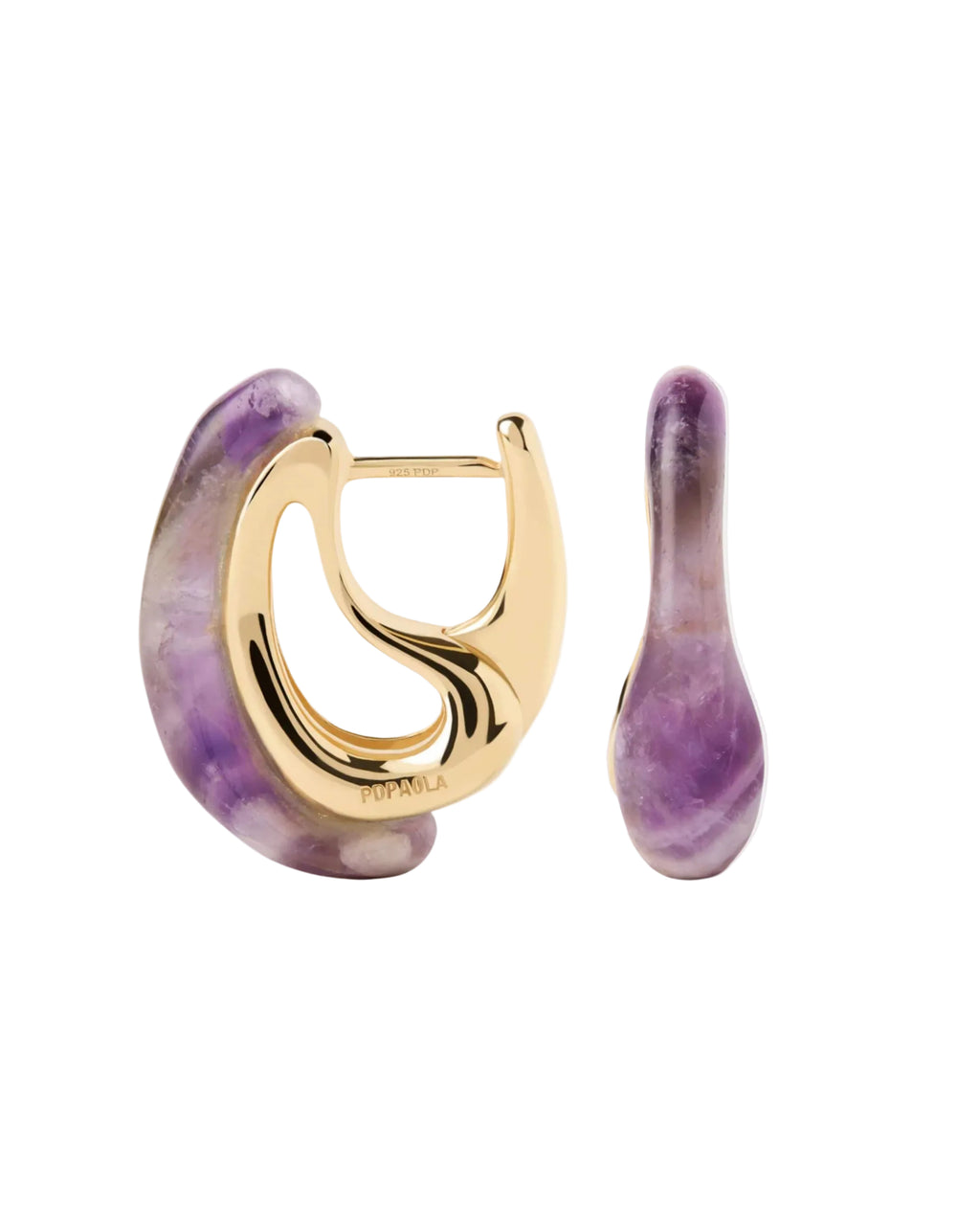 Amethyst Brisa Hoops by PDPaola - At Present Jewelry