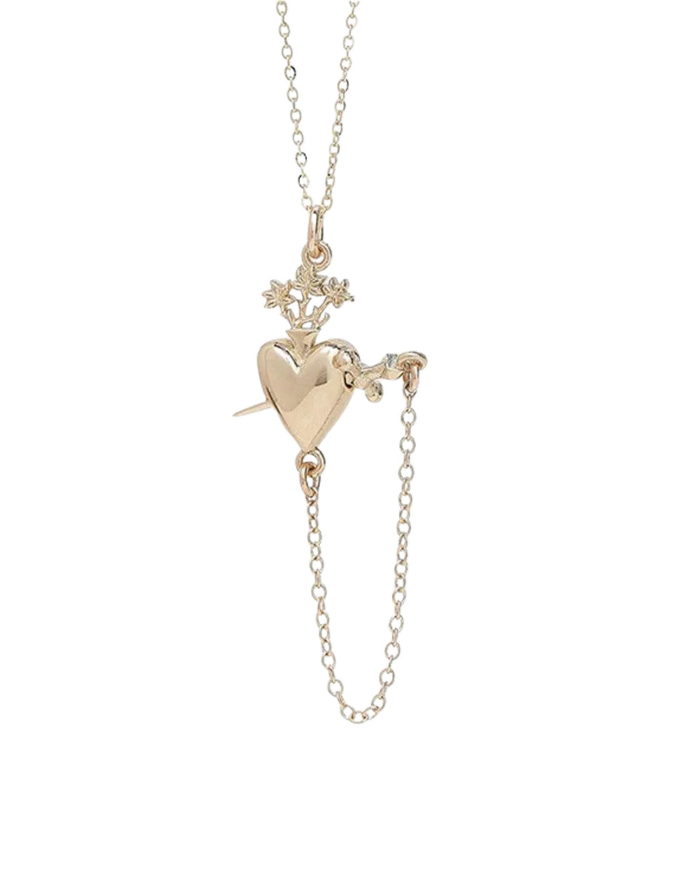 Sacred Heart Drop Pendant by Talon Jewelry - At Present Jewelry