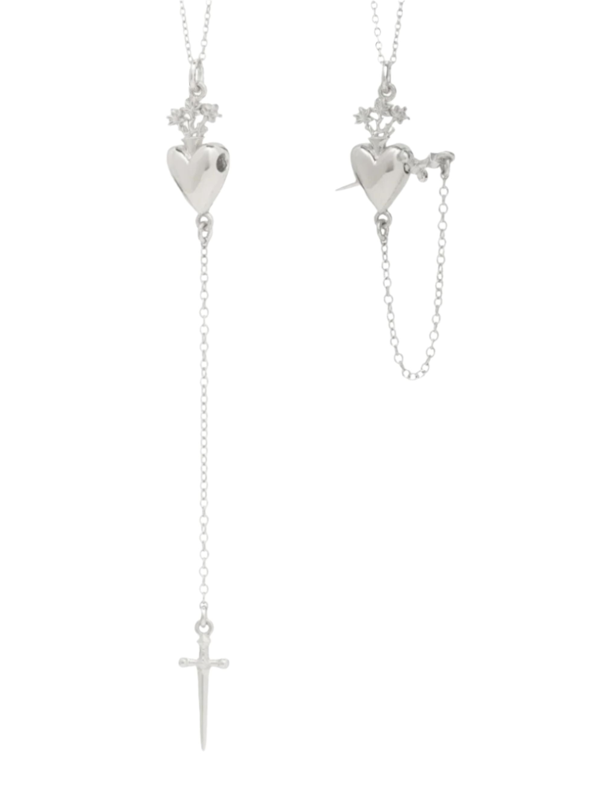 Sacred Heart Drop Pendant by Talon Jewelry - At Present Jewelry