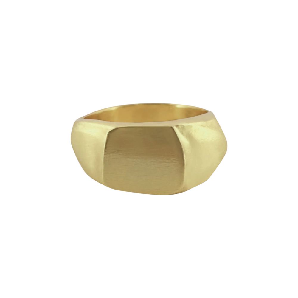 Organic Scraped Signet, Gold by ELIBURCH - At Present Jewelry