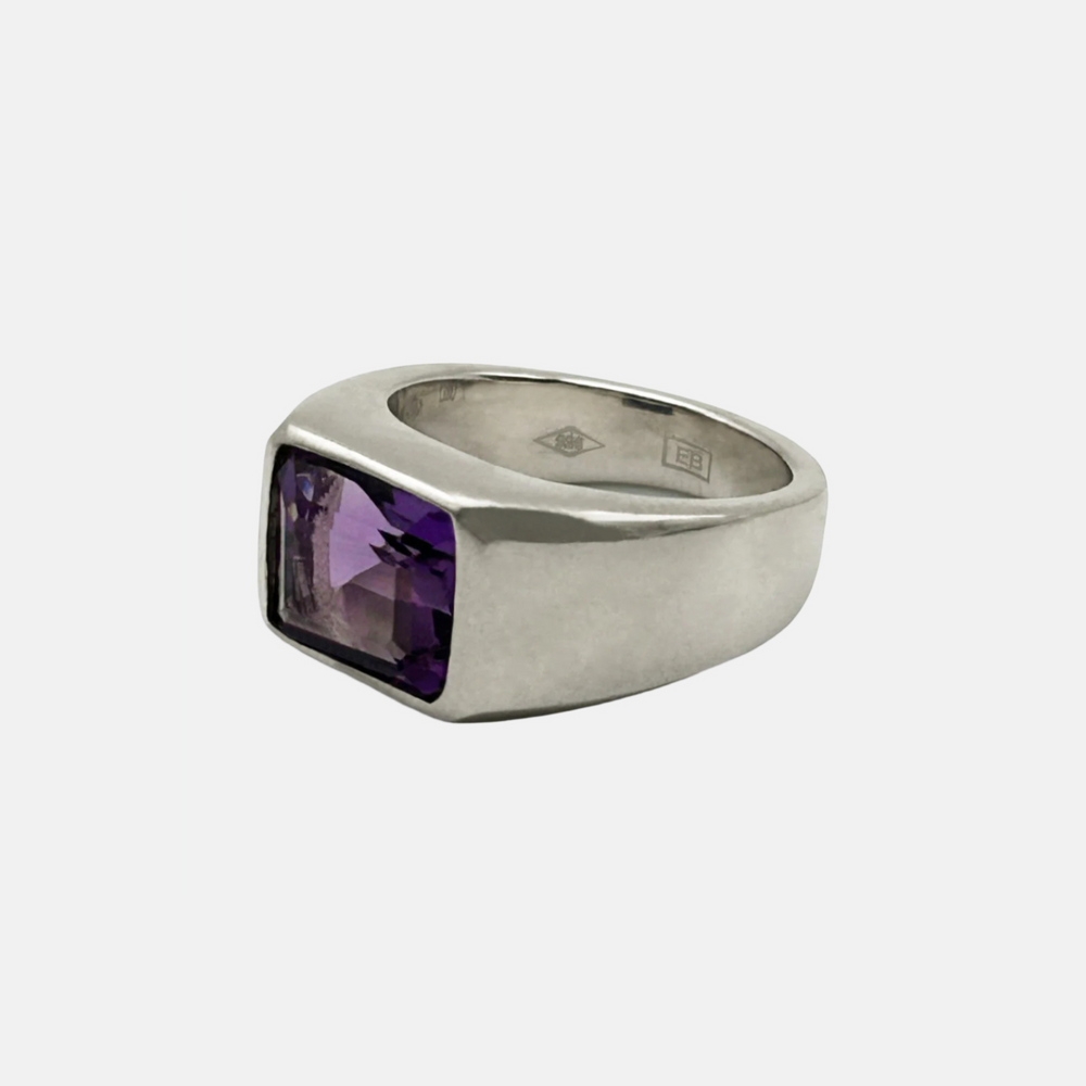 Signet Gypsy Ring, Amethyst by ELIBURCH - At Present Jewelry