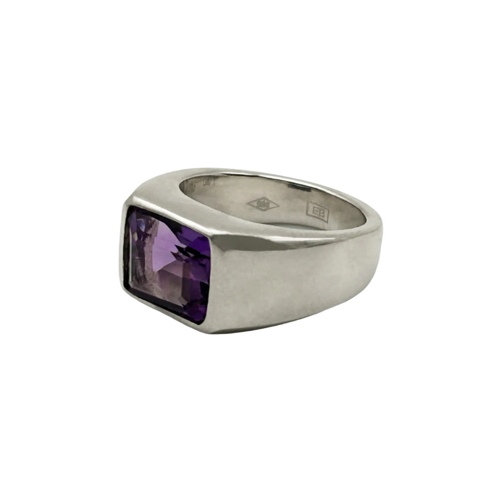 Signet Gypsy Ring, Amethyst by ELIBURCH - At Present Jewelry
