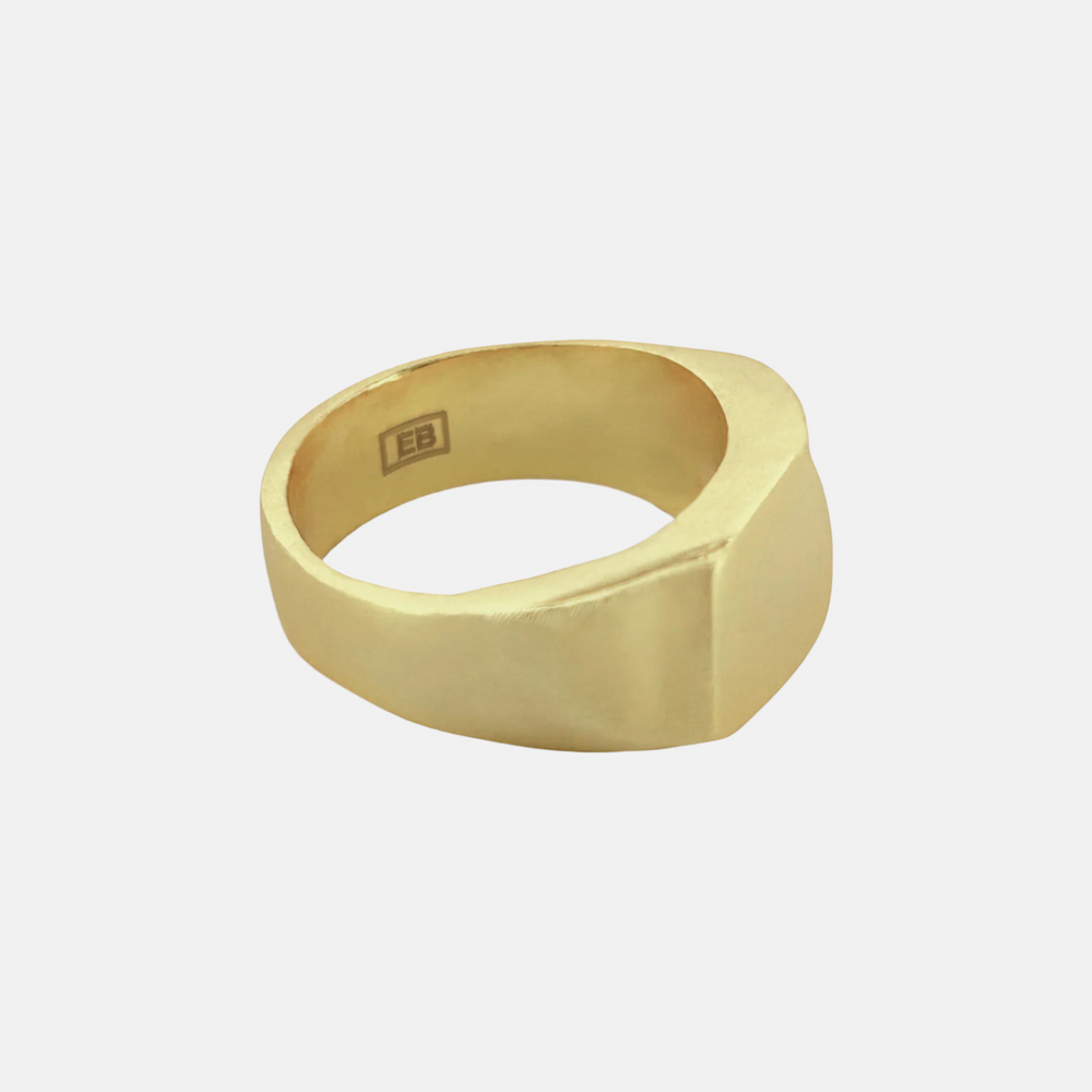 Organic Scraped Signet, Gold by ELIBURCH - At Present Jewelry