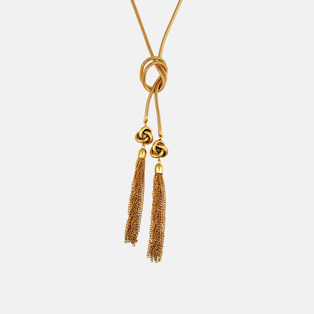 Tassel Knot Lariat by Christina Caruso - At Present Jewelry