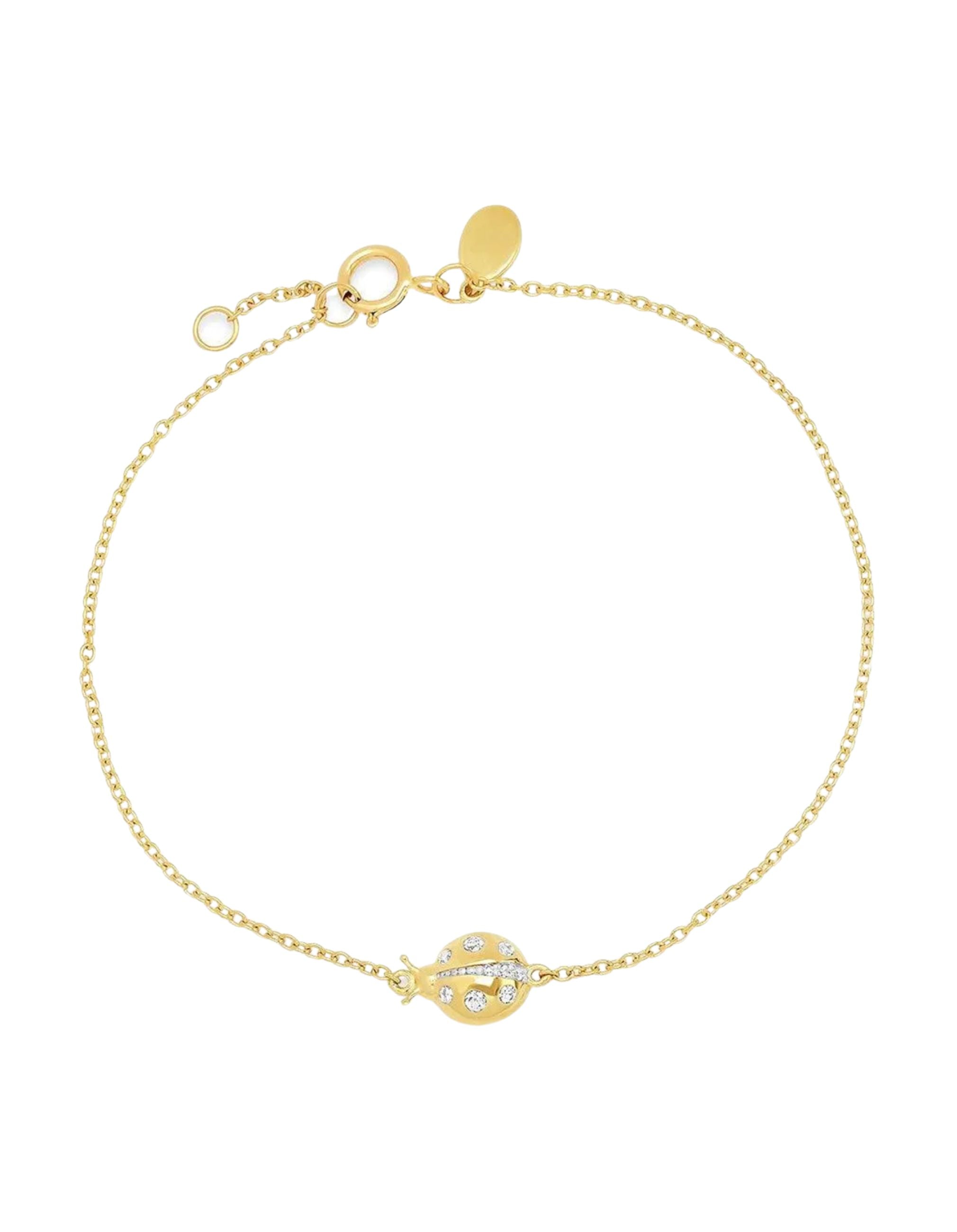 Diamond Crawling Ladybug Bracelet