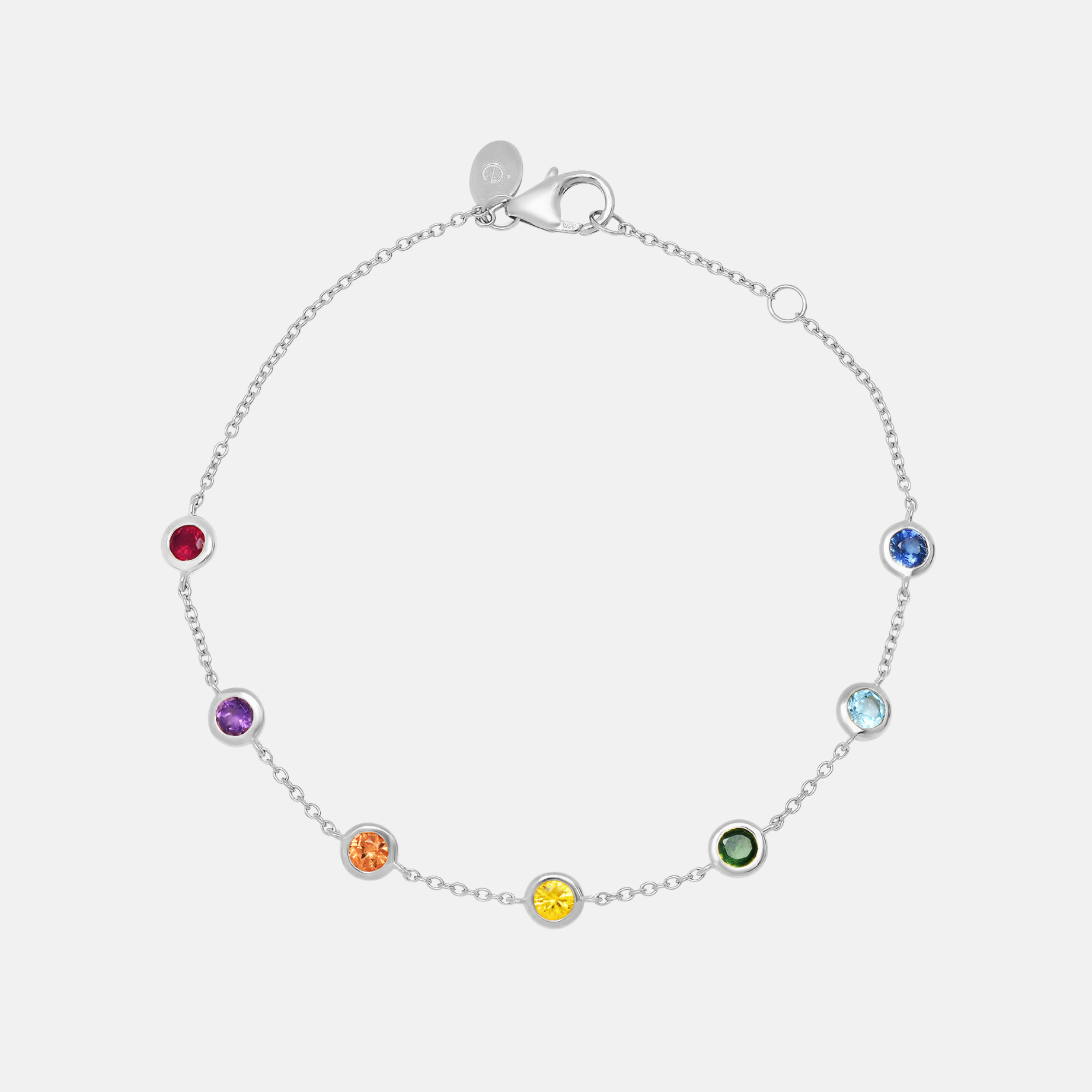 Rainbow Bezel Set Bracelet by Eriness - At Present Jewelry