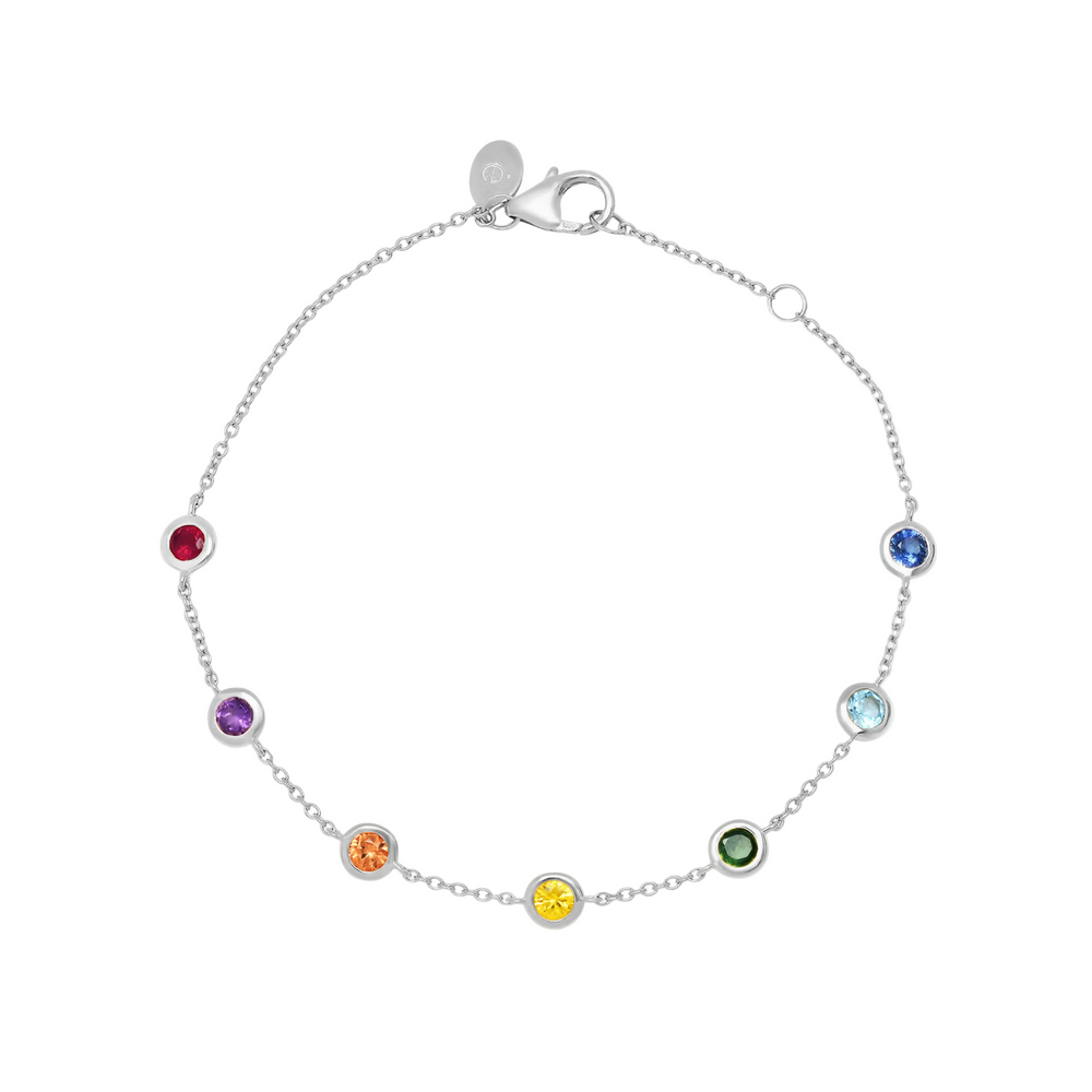 Rainbow Bezel Set Bracelet by Eriness - At Present Jewelry