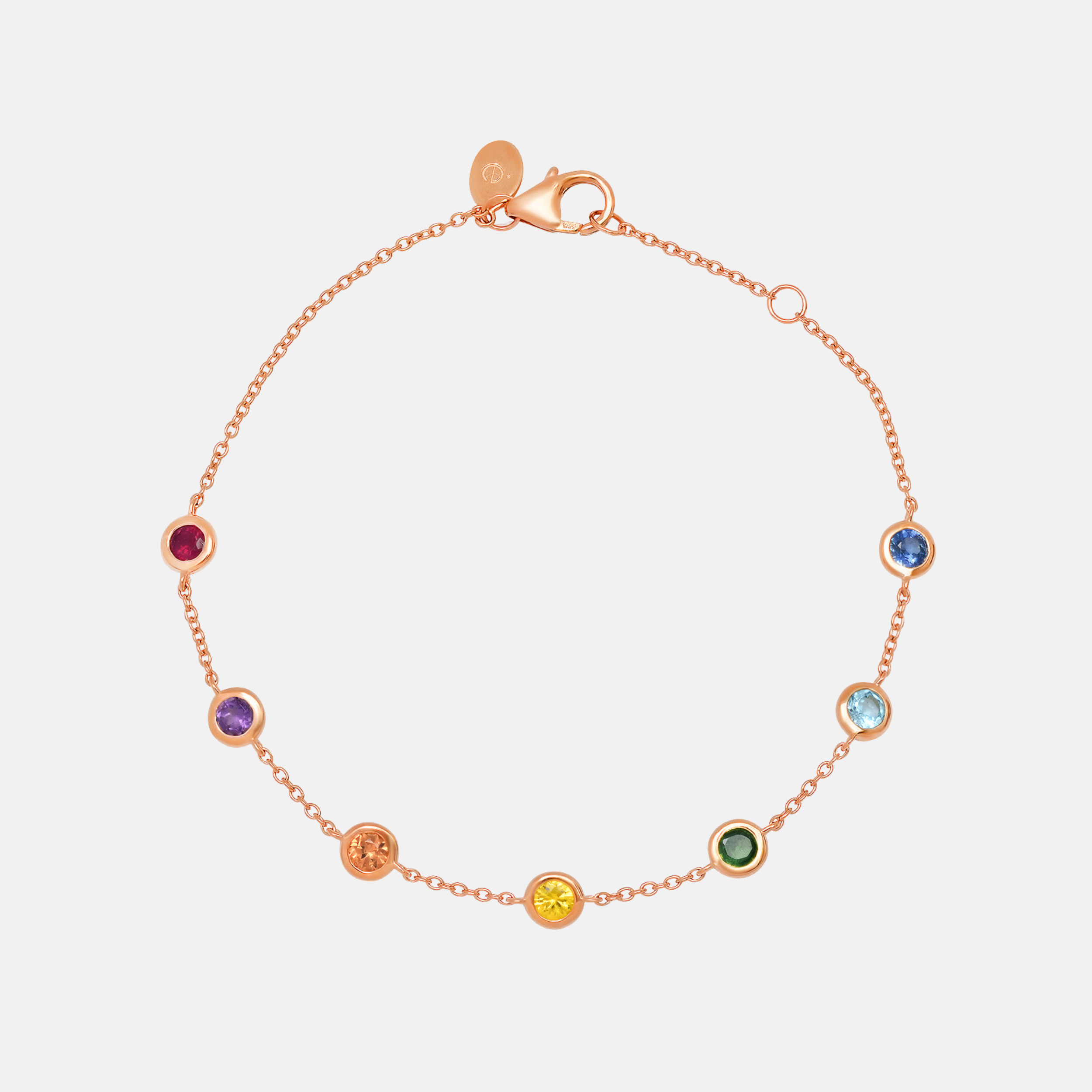 Rainbow Bezel Set Bracelet by Eriness - At Present Jewelry