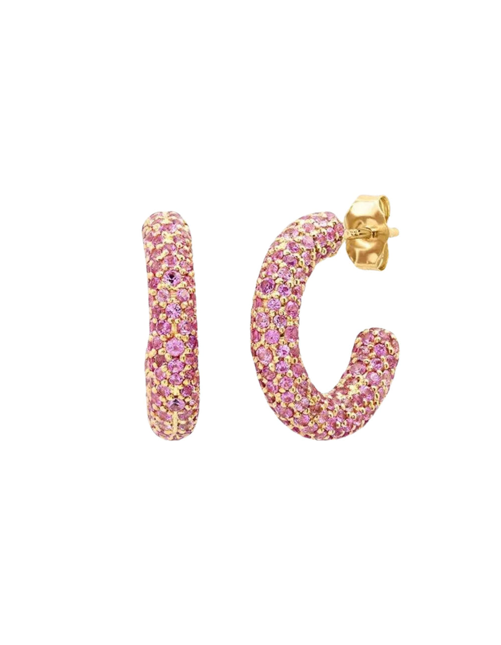 Mini Pink Sapphire Party Hoops
