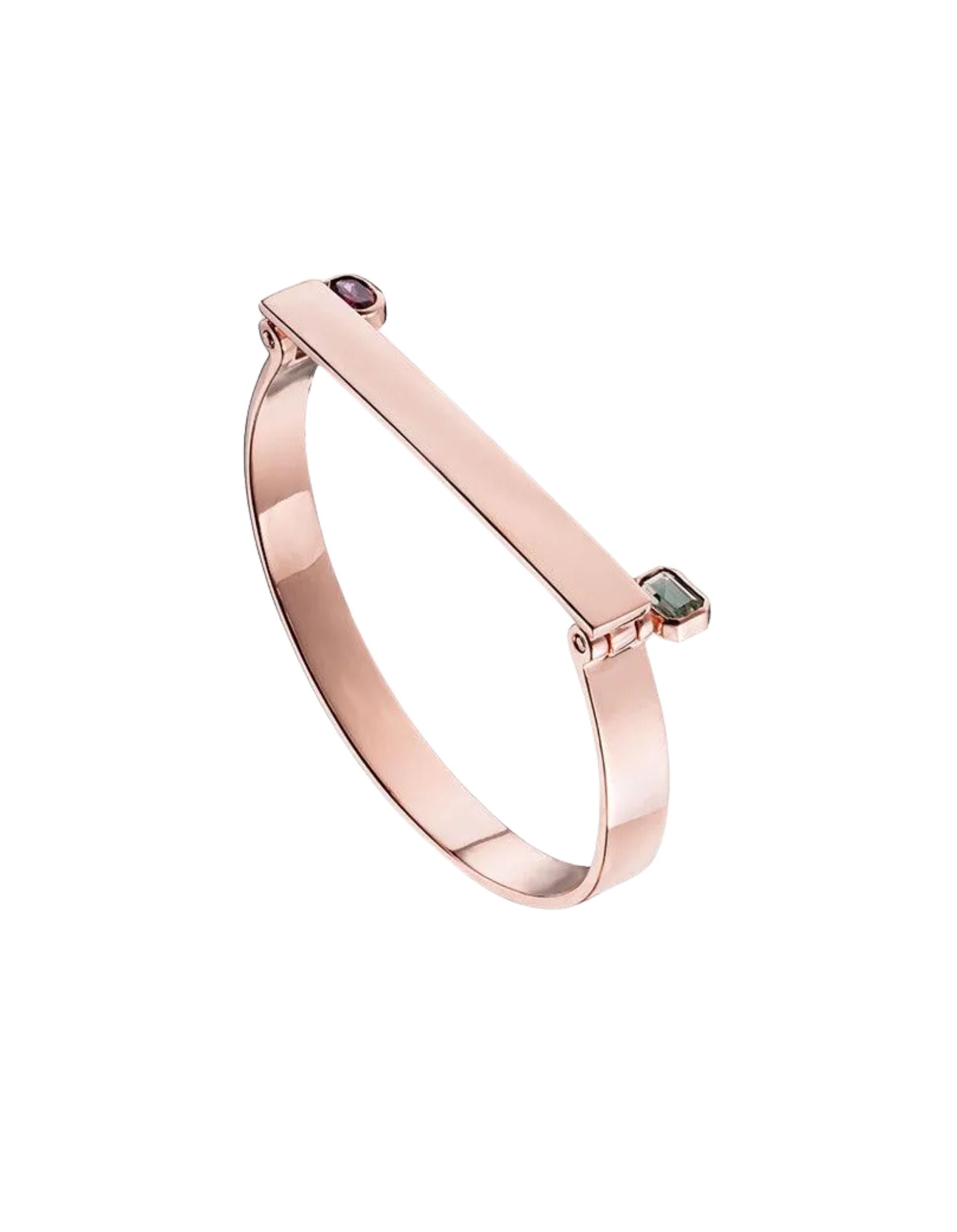 Double Screw Bangle In Rose Gold