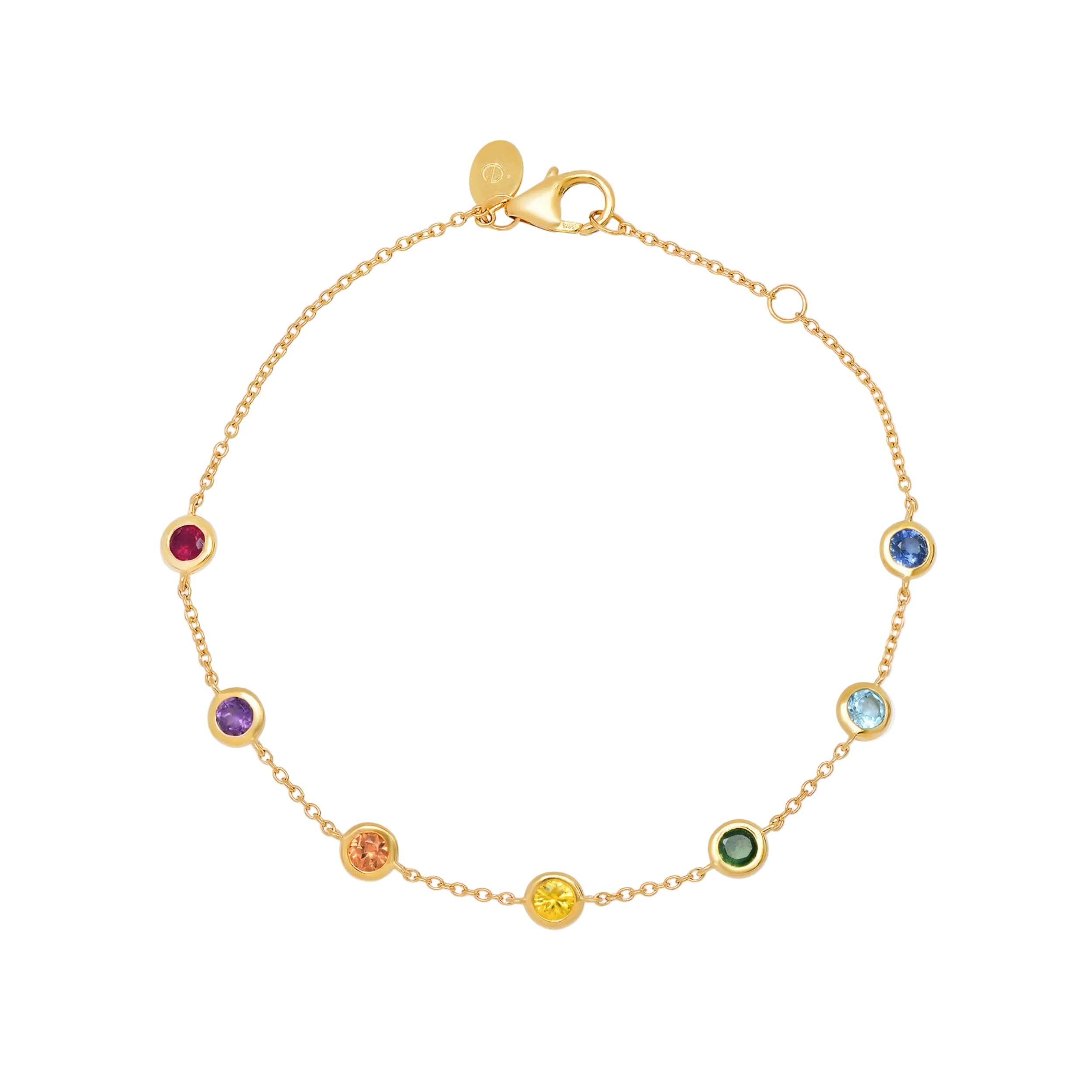 Rainbow Bezel Set Bracelet by Eriness - At Present Jewelry