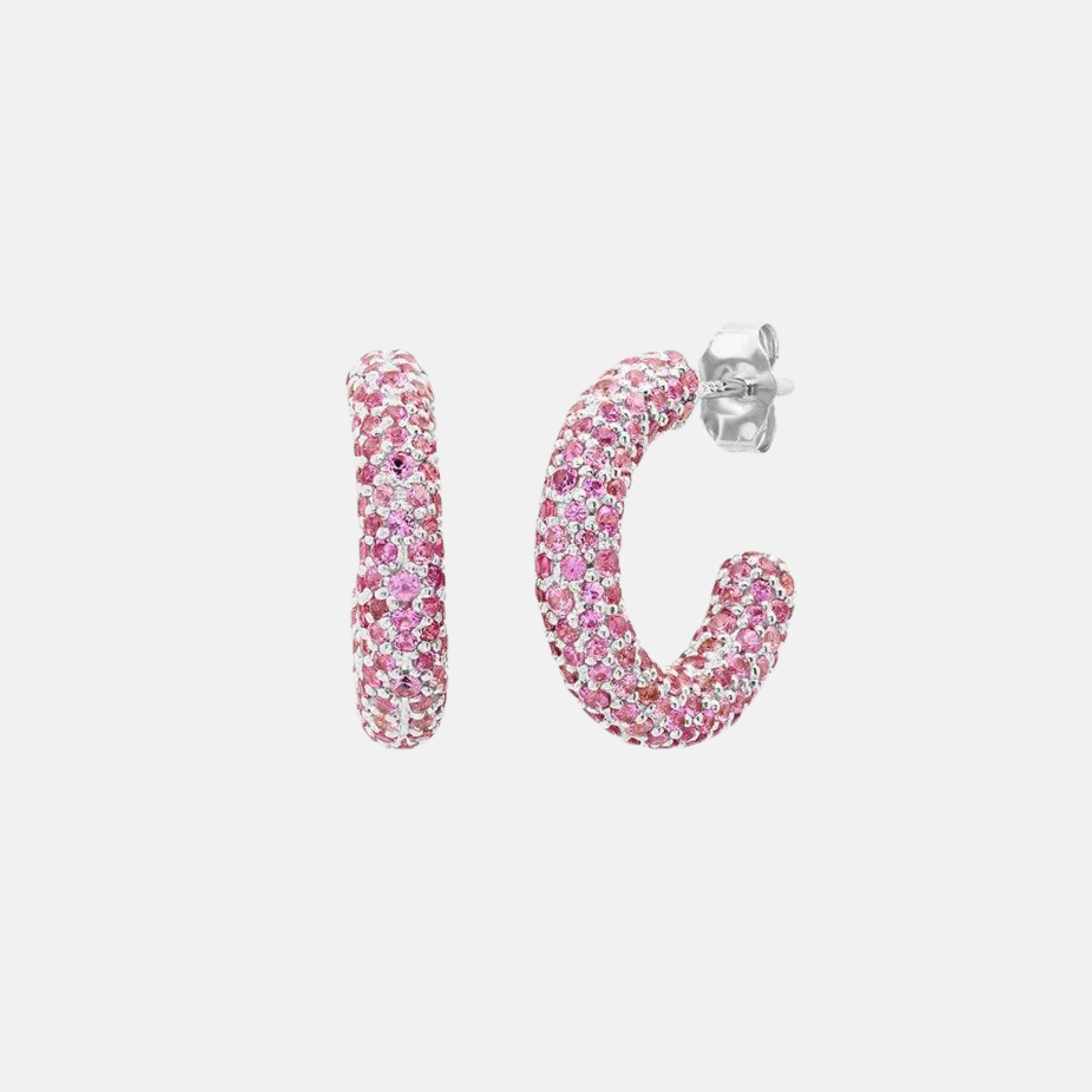 Mini Pink Sapphire Party Hoops by Eriness - At Present Jewelry