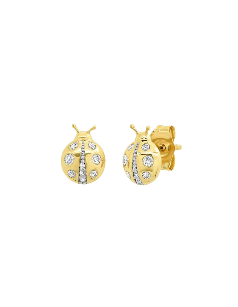 Diamond Ladybug Studs