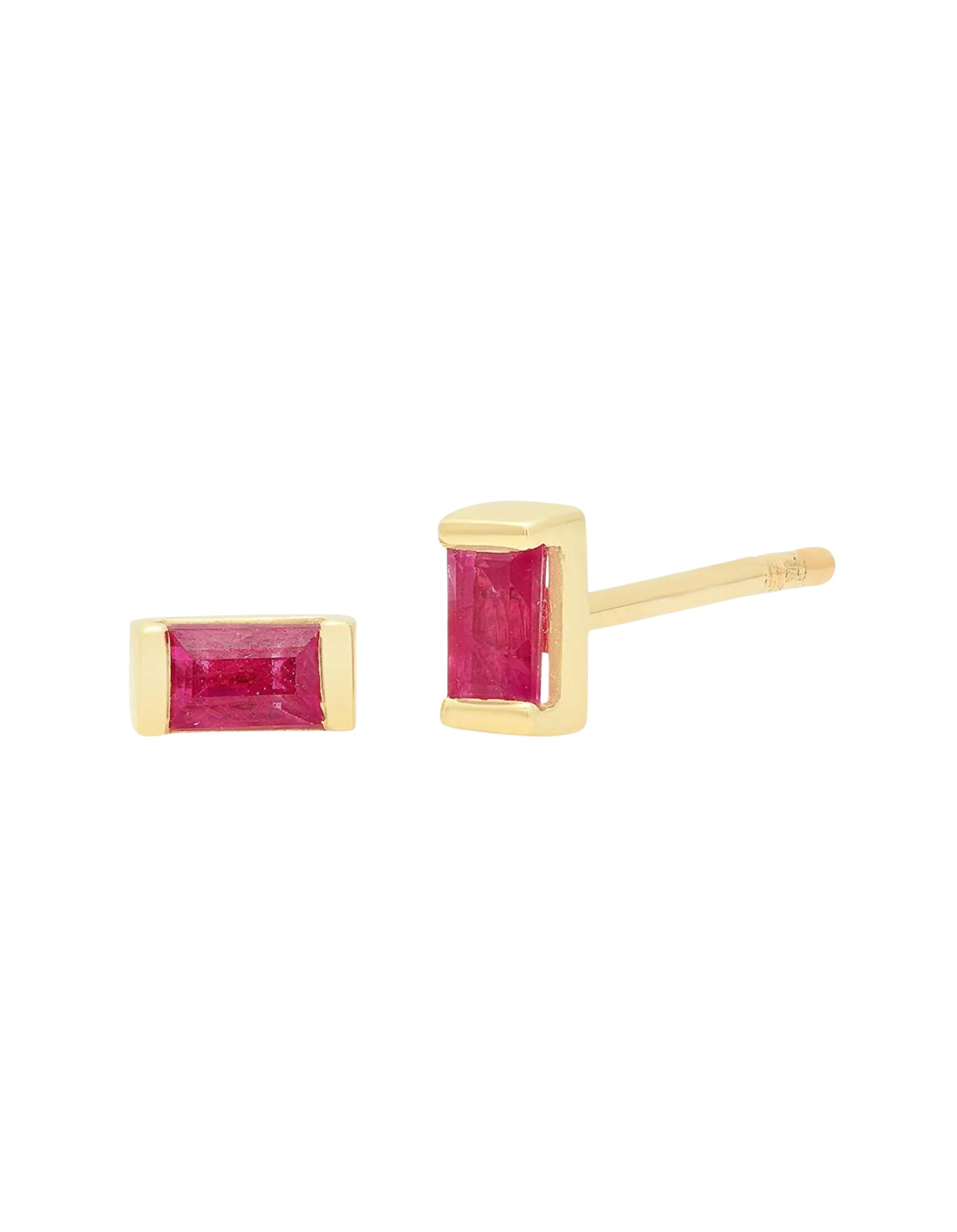 Gemstone Baguette Studs