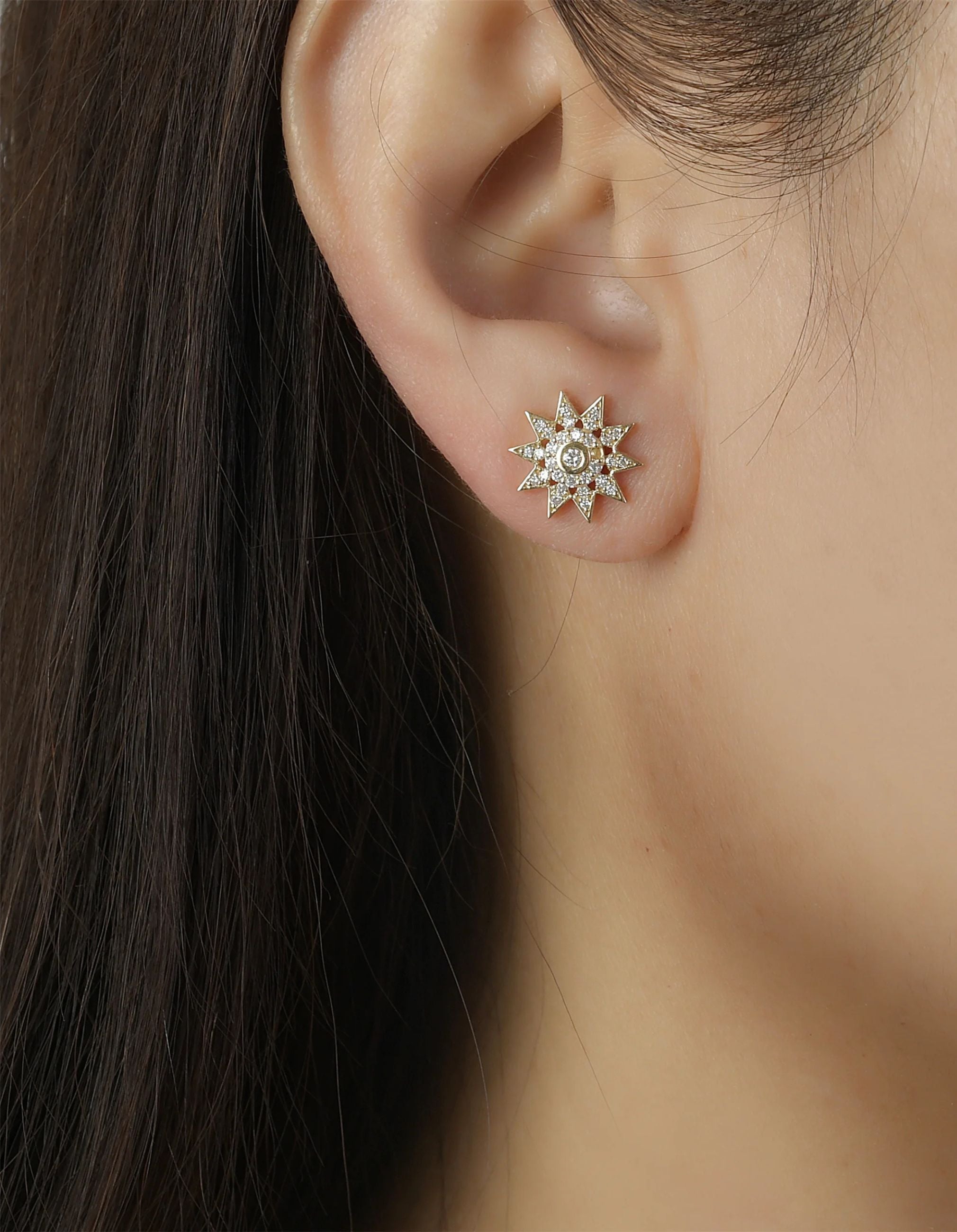 Lumière Diamond Star Post Back Earrings by Lionheart - At Present Jewelry