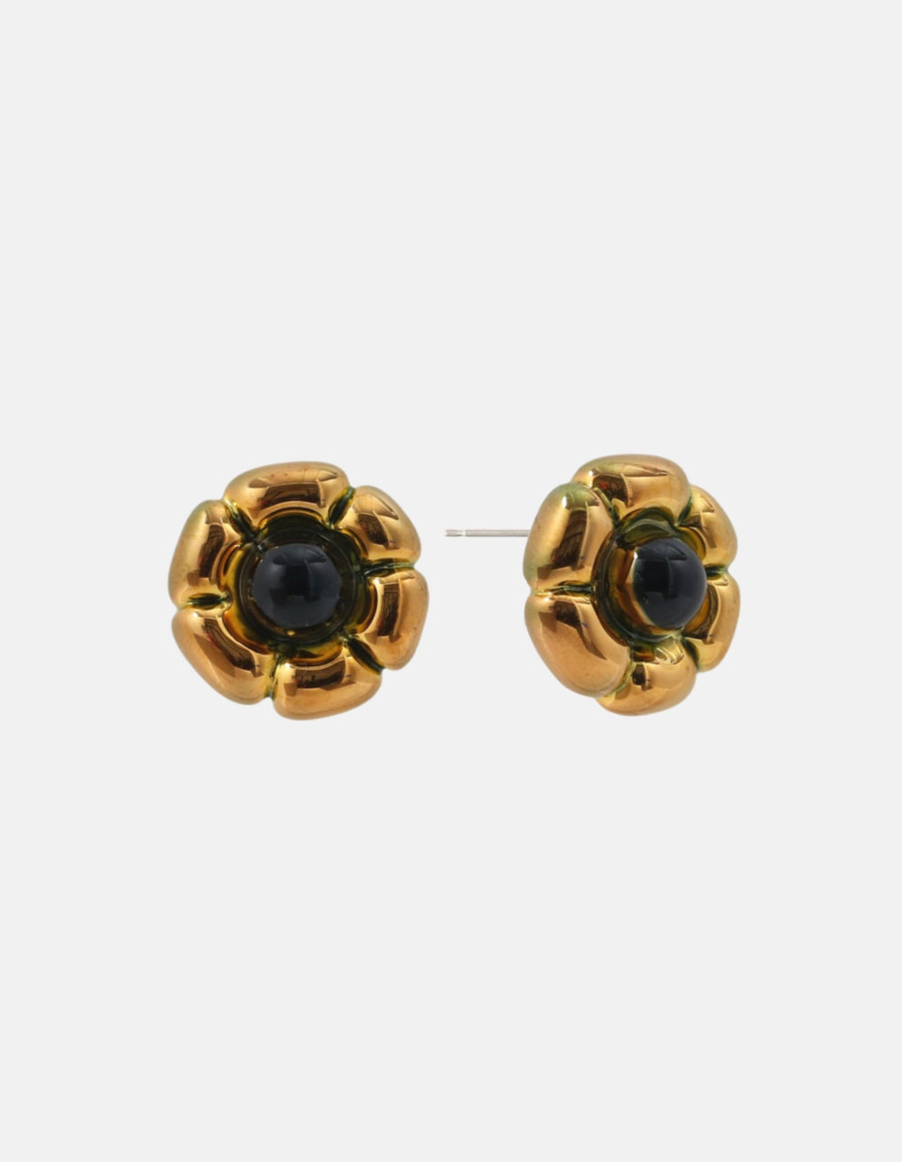 Gold Flumed Flower Earrings