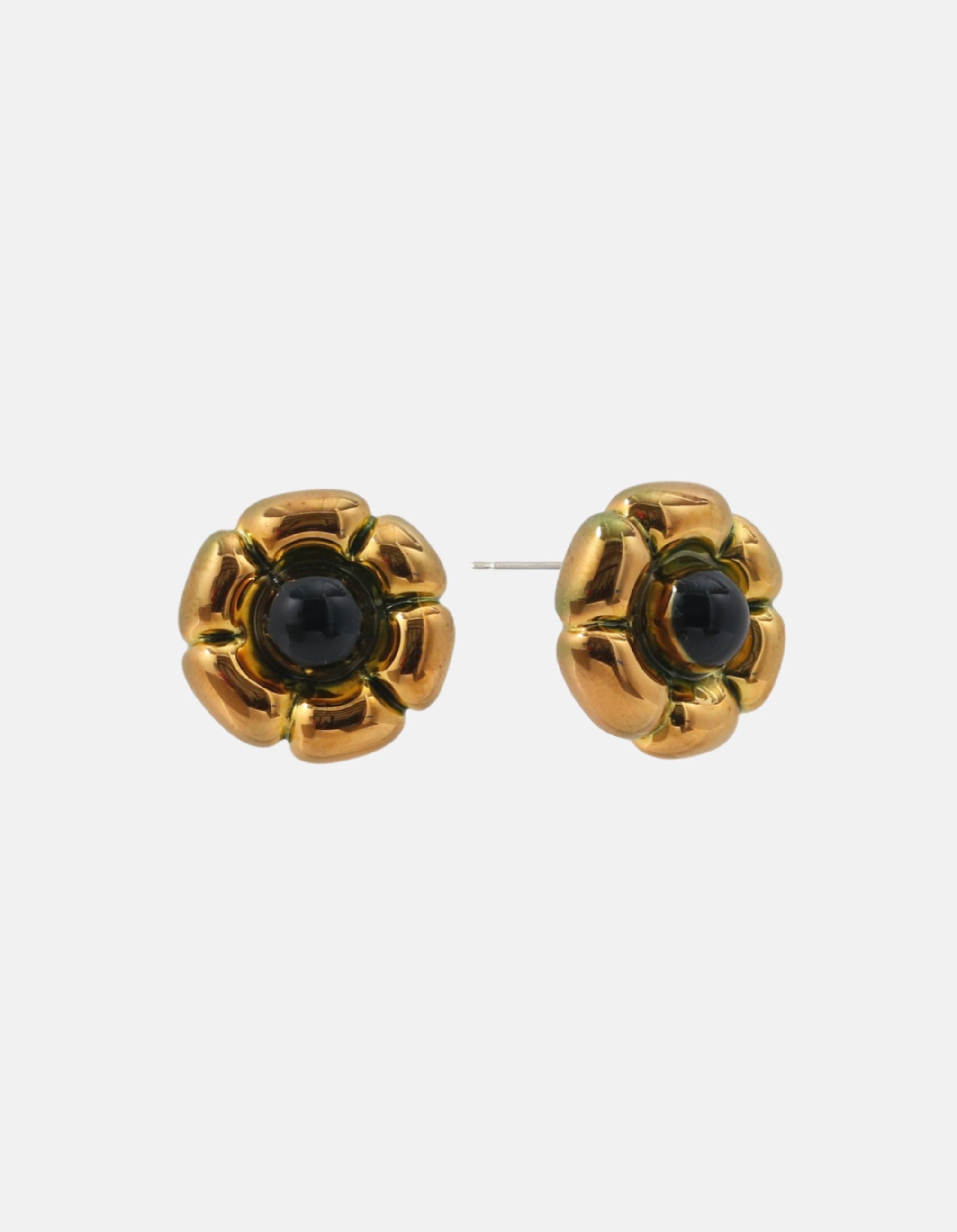 Gold Flumed Flower Earrings