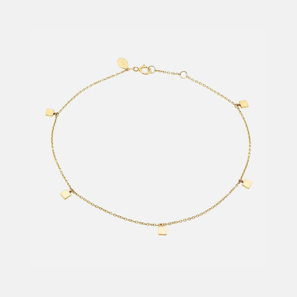 Mini Square Anklet by Eriness - At Present Jewelry
