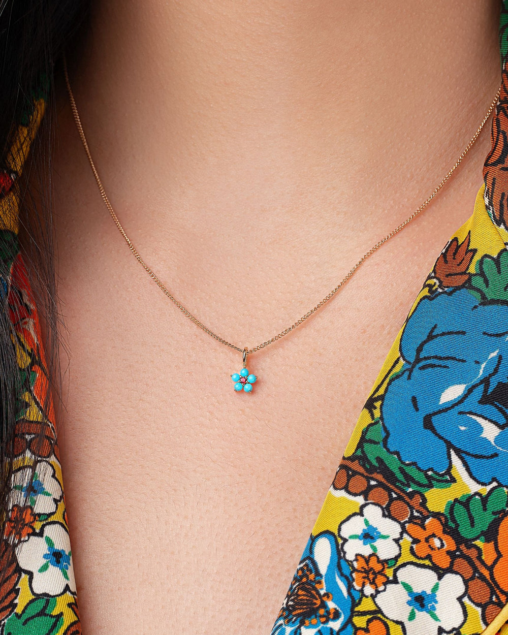 Turquoise and Tourmaline Aurora Charm