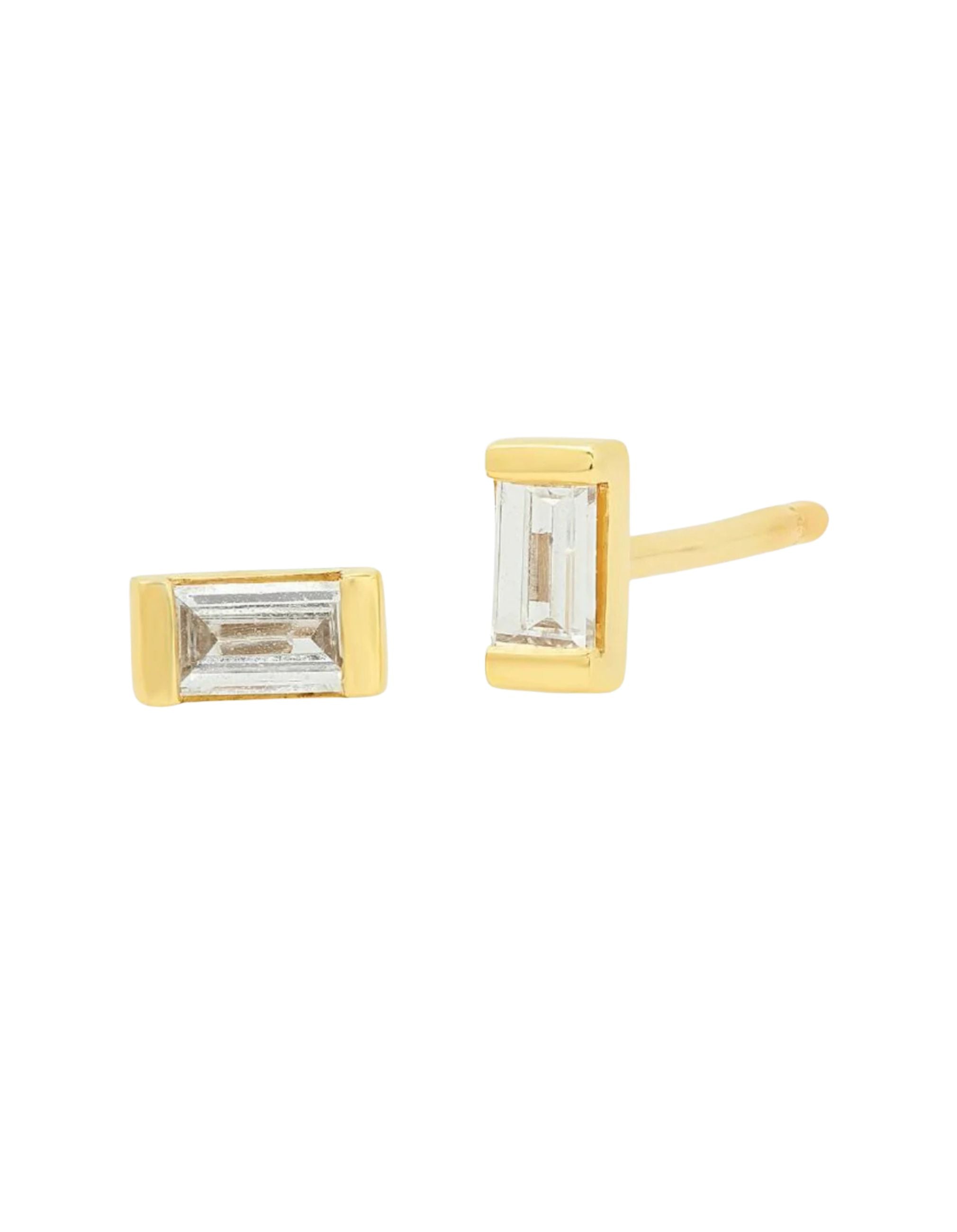 Diamond Baguette Studs by Eriness - At Present Jewelry