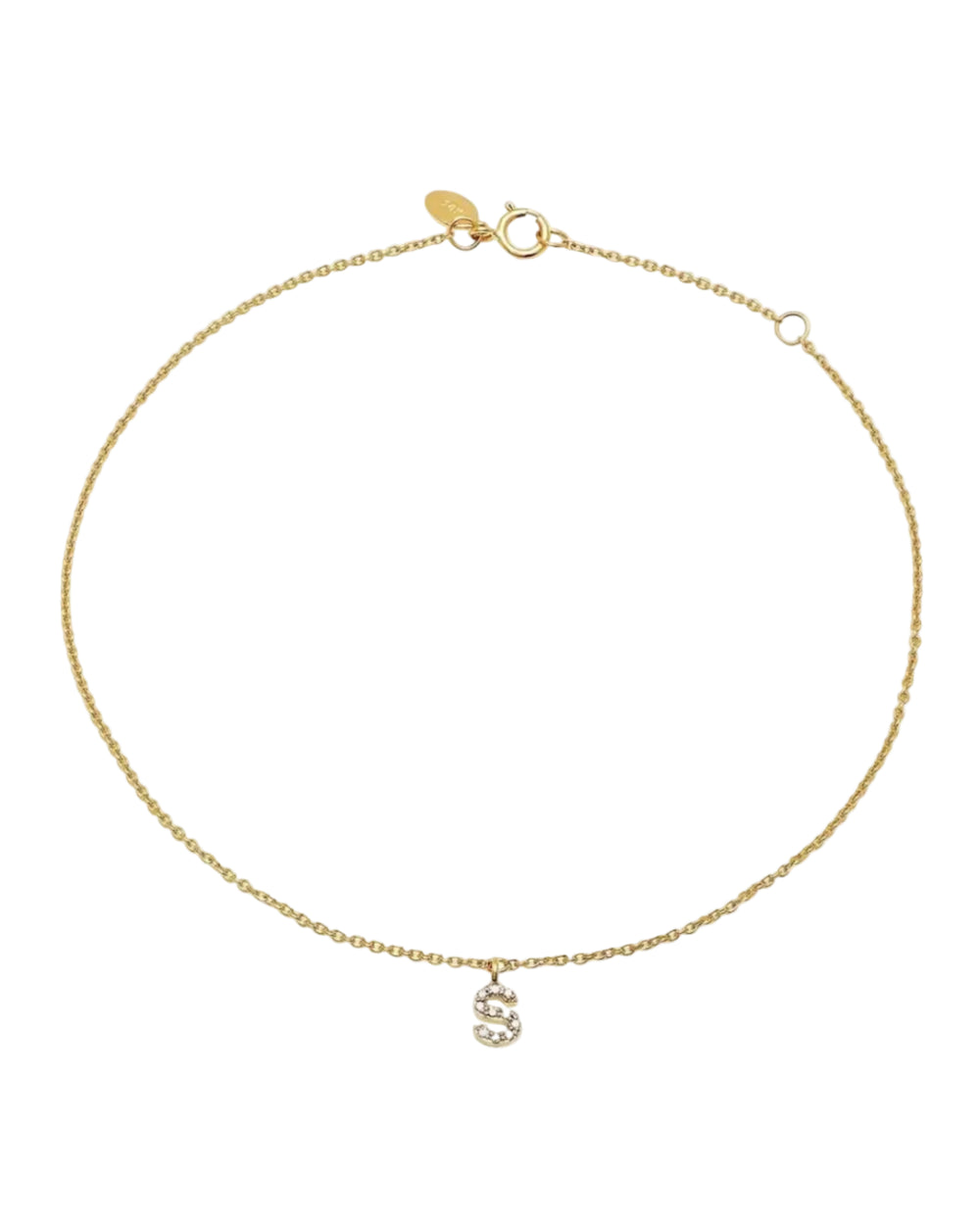 Diamond Mini Initial Anklet by Eriness - At Present Jewelry