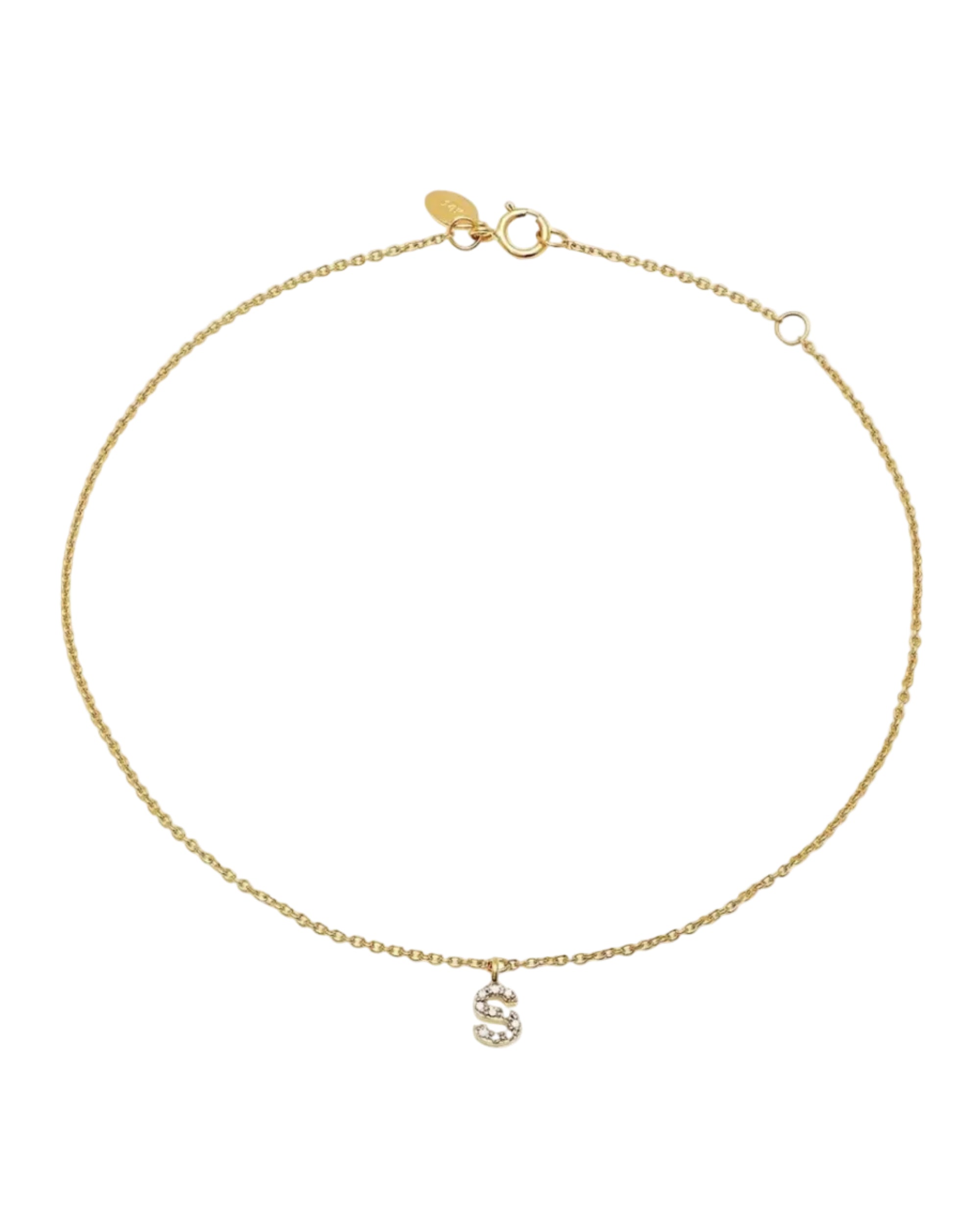 Diamond Mini Initial Anklet by Eriness - At Present Jewelry