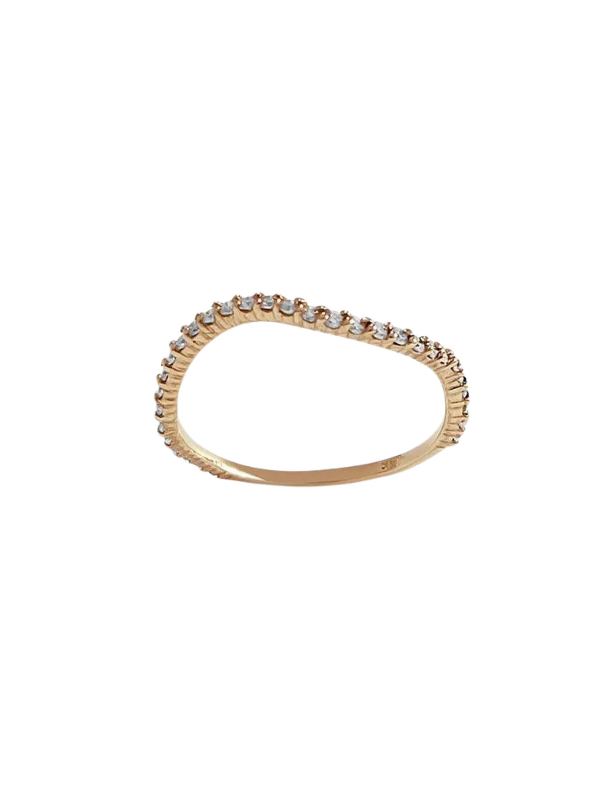 Pave Ocean Wave Diamond Band Ring