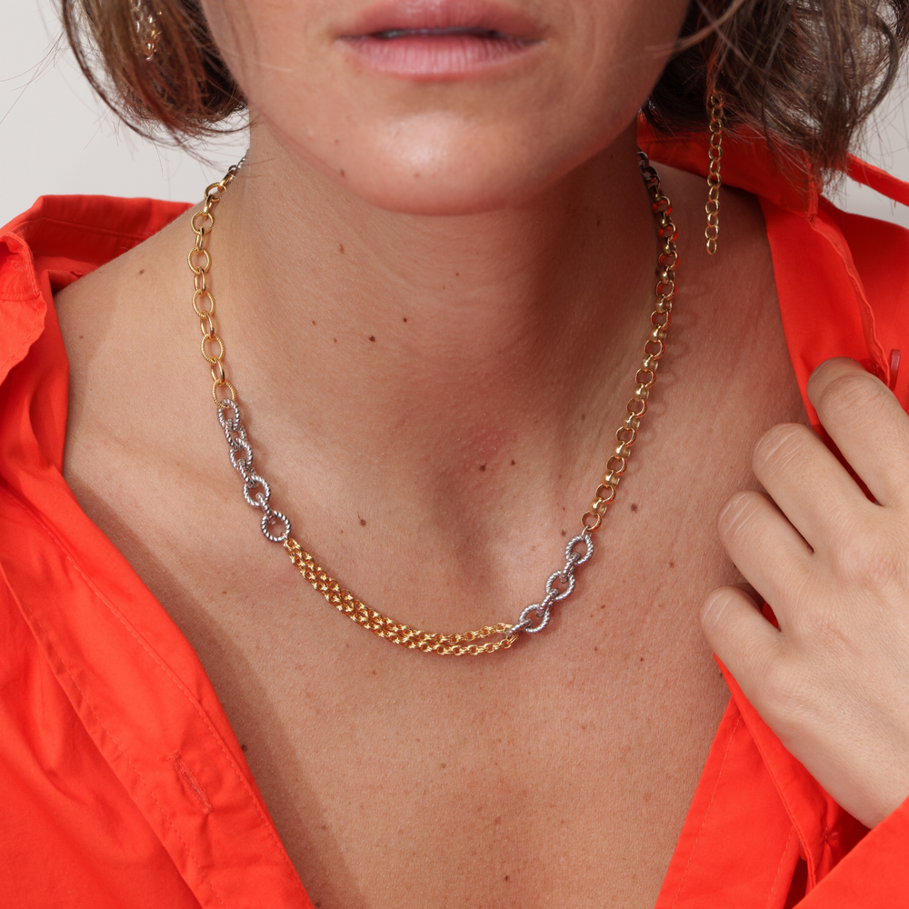 Patchwork Chain Necklace by Monbouquette - At Present Jewelry