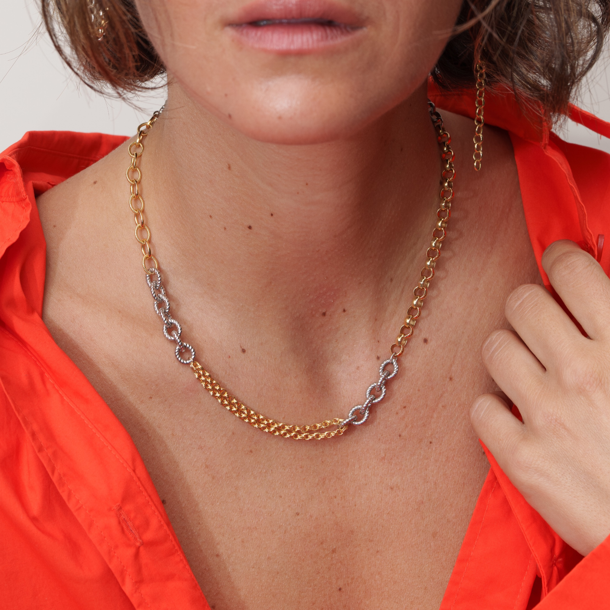 Patchwork Chain Necklace by Monbouquette - At Present Jewelry