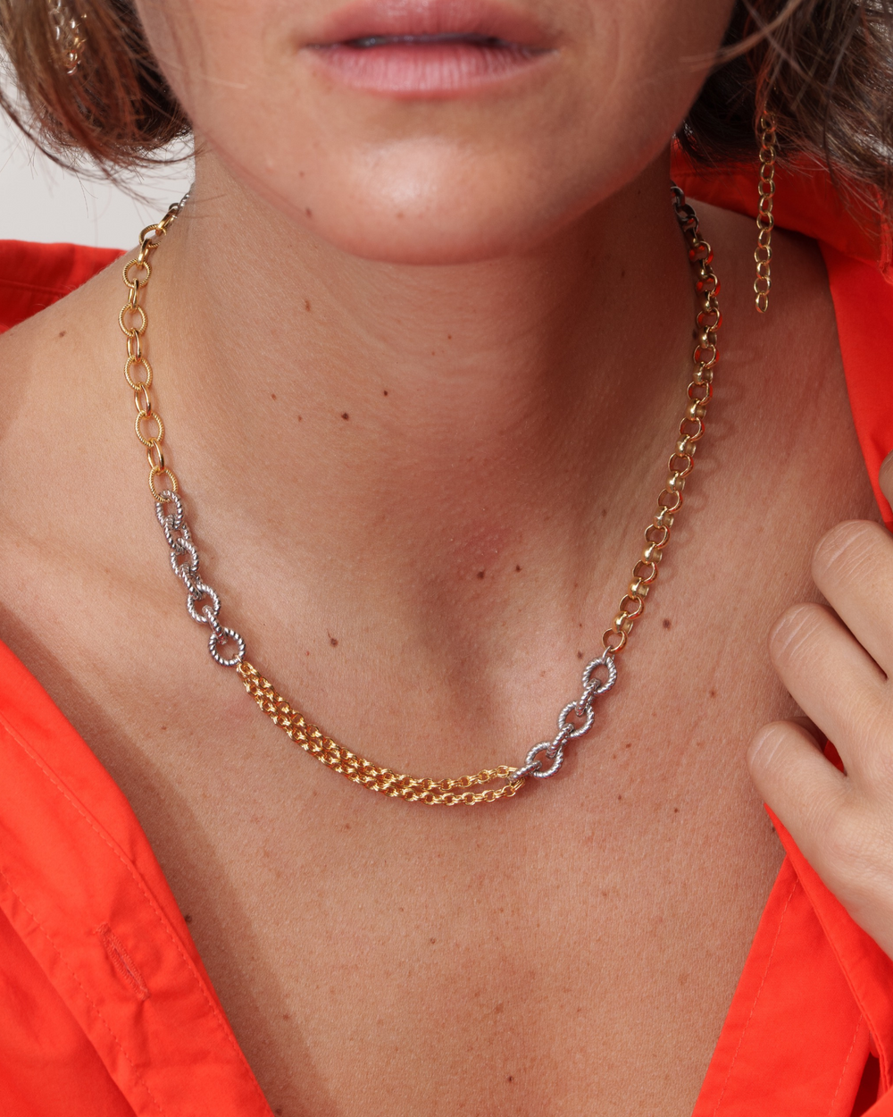 Patchwork Chain Necklace by Monbouquette - At Present Jewelry