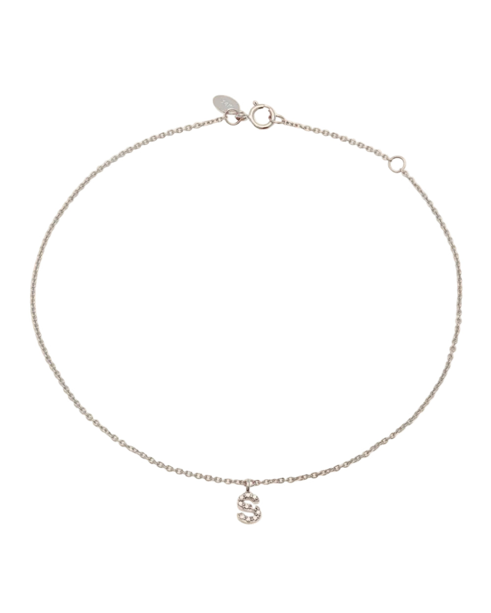 Diamond Mini Initial Anklet by Eriness - At Present Jewelry