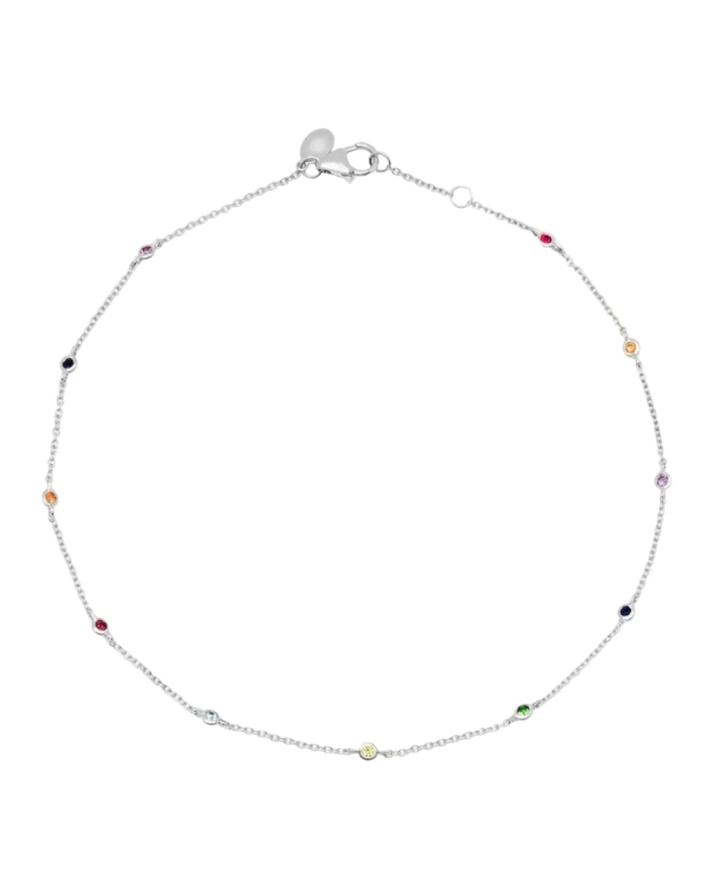 Rainbow Bezel Set Anklet by Eriness - At Present Jewelry
