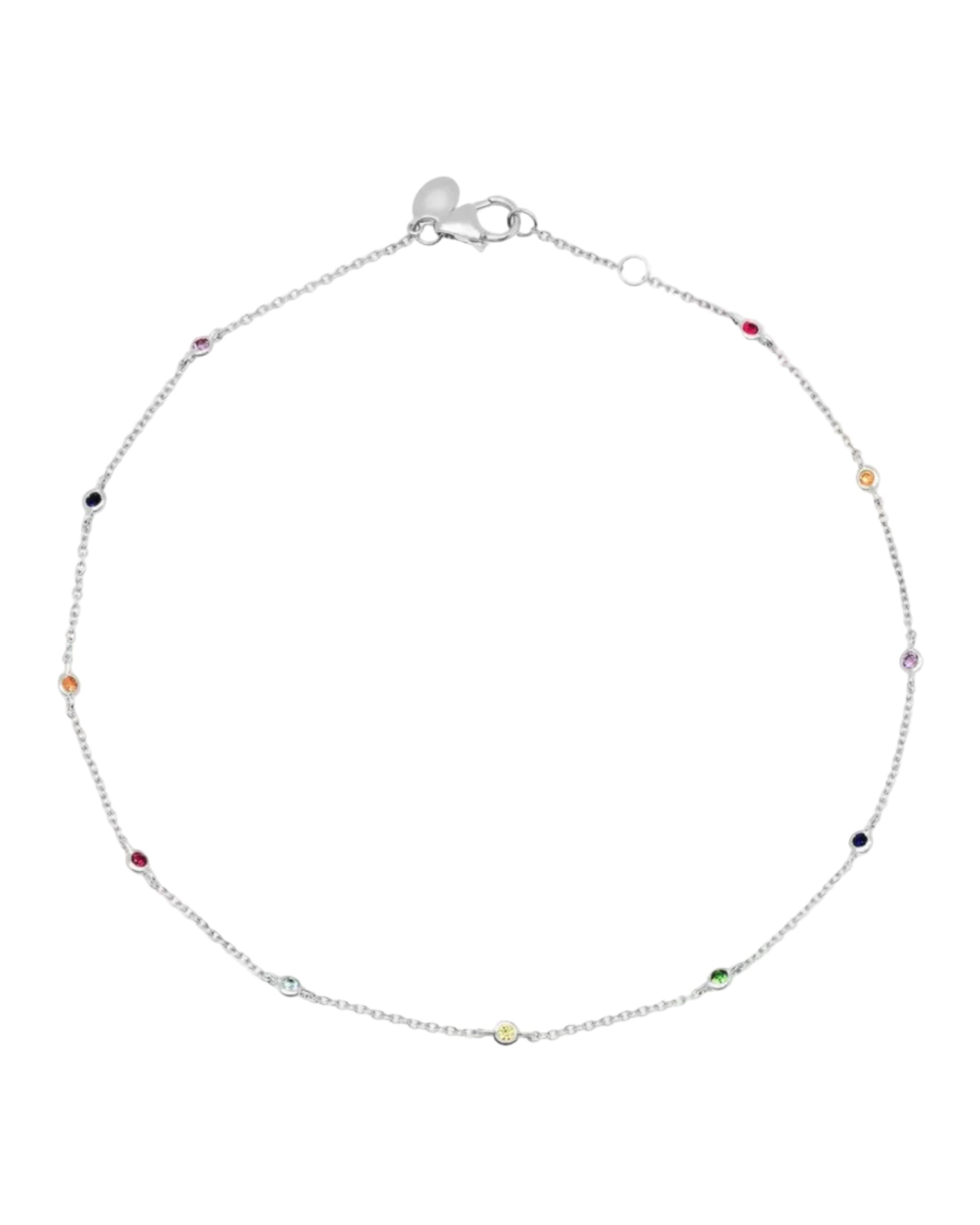 Rainbow Bezel Set Anklet by Eriness - At Present Jewelry
