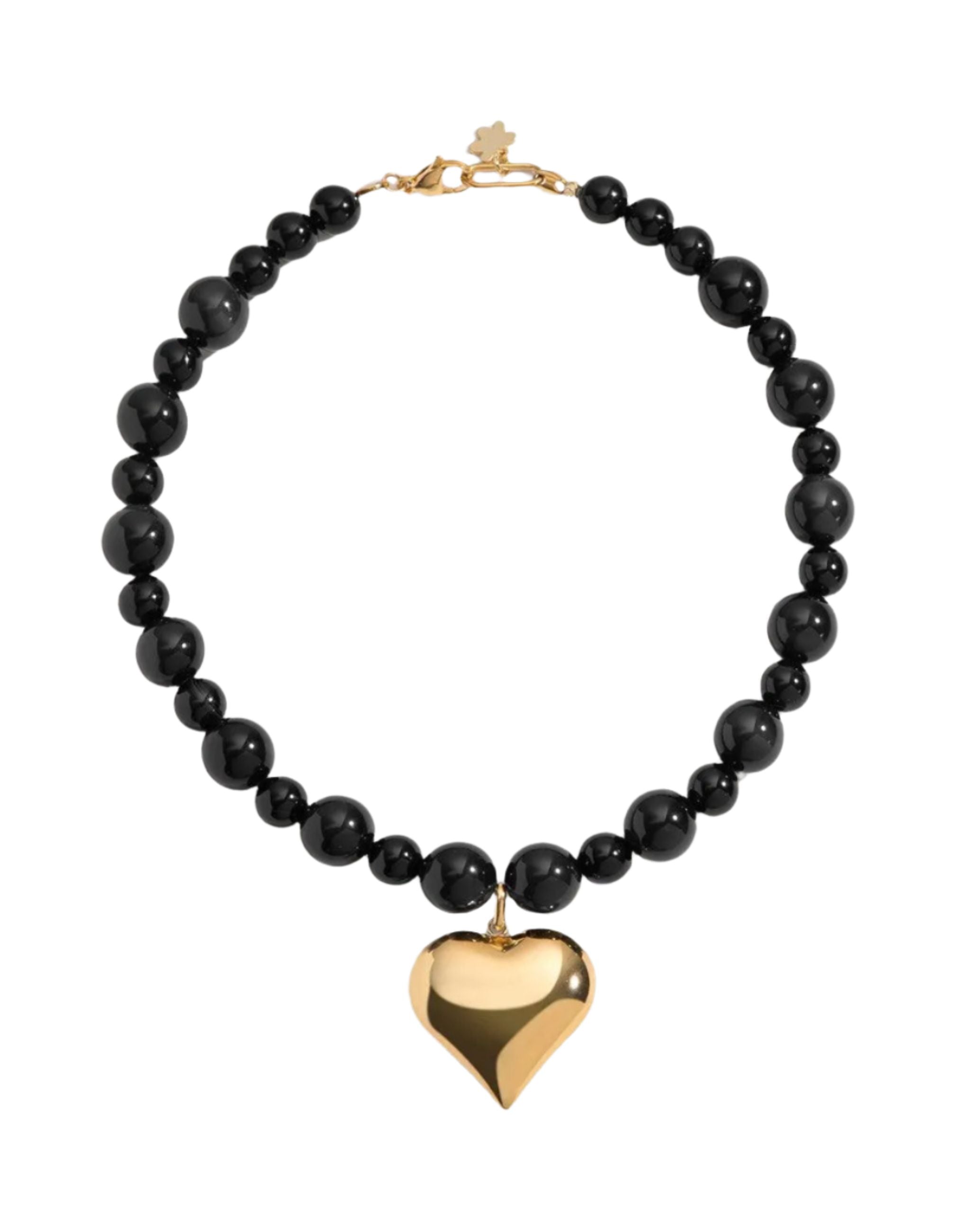 Midnight Heart of Gold Necklace