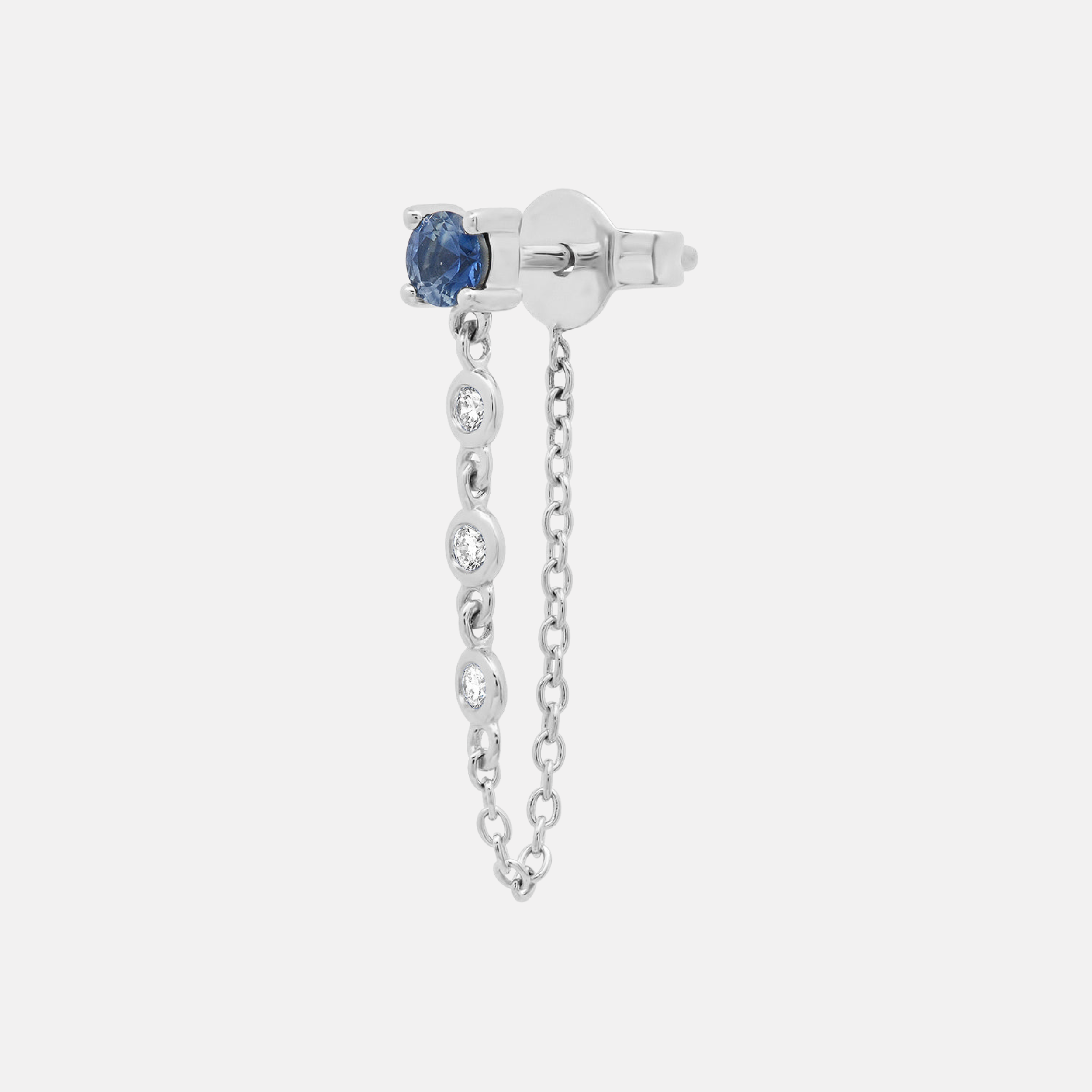 Gemstone Stud with Diamond Chain by Eriness - At Present Jewelry