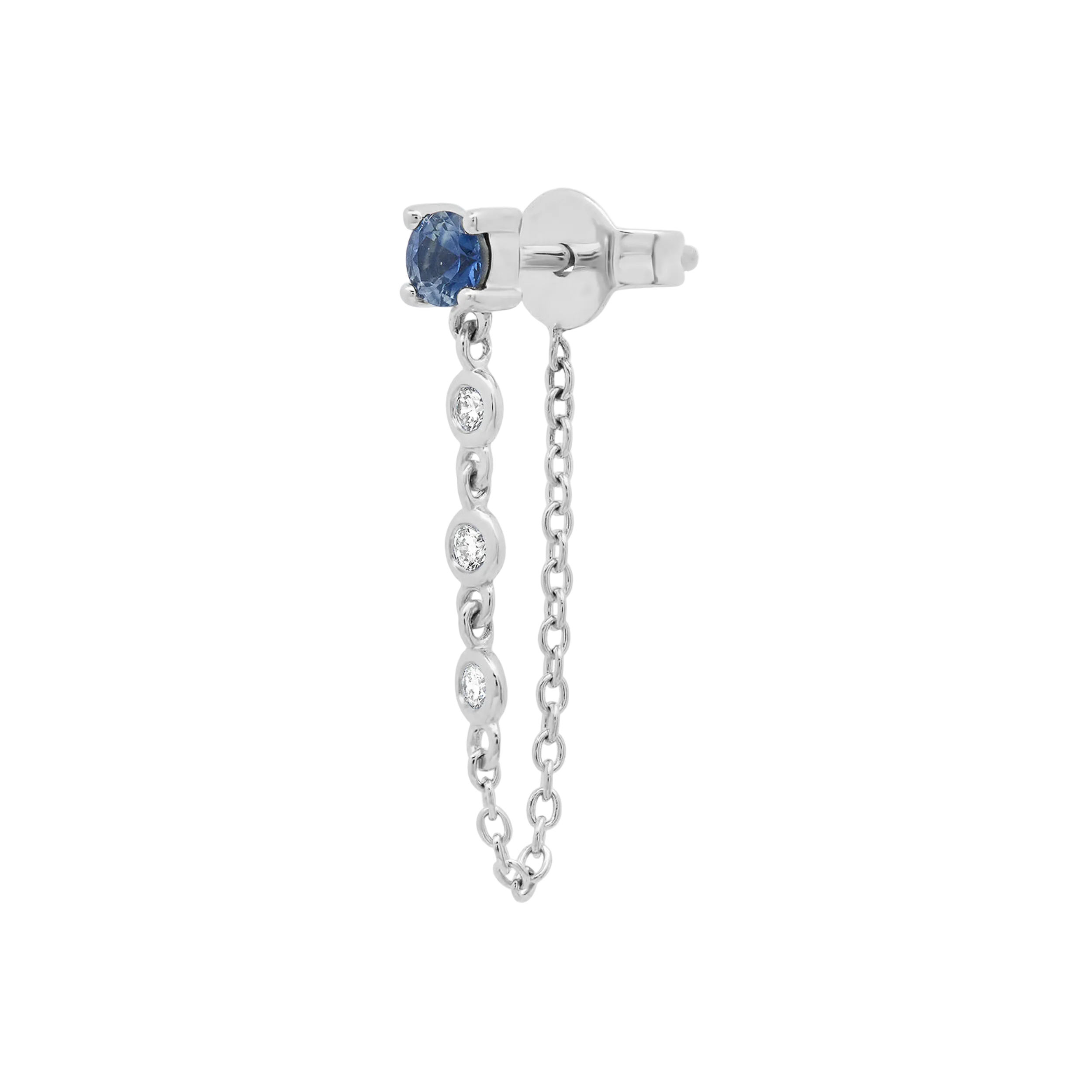 Gemstone Stud with Diamond Chain by Eriness - At Present Jewelry