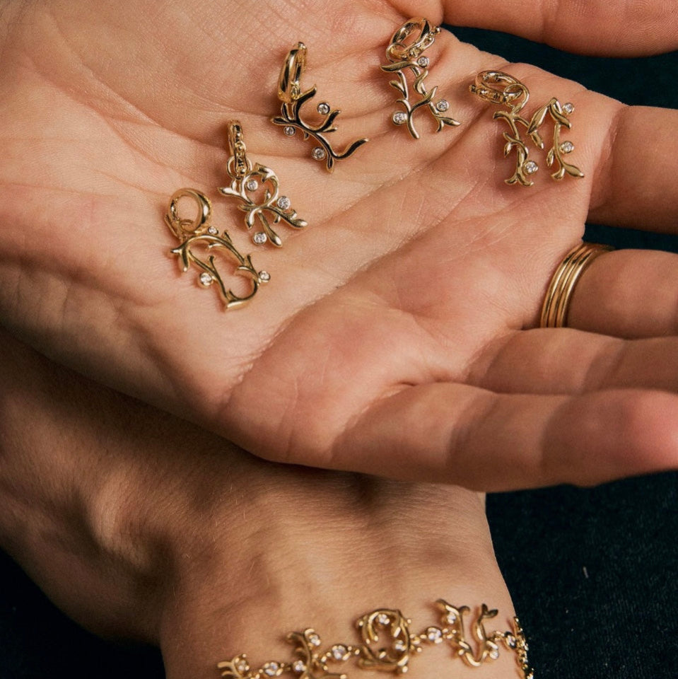 Vine Initial Pendants by Eden Presley - At Present Jewelry