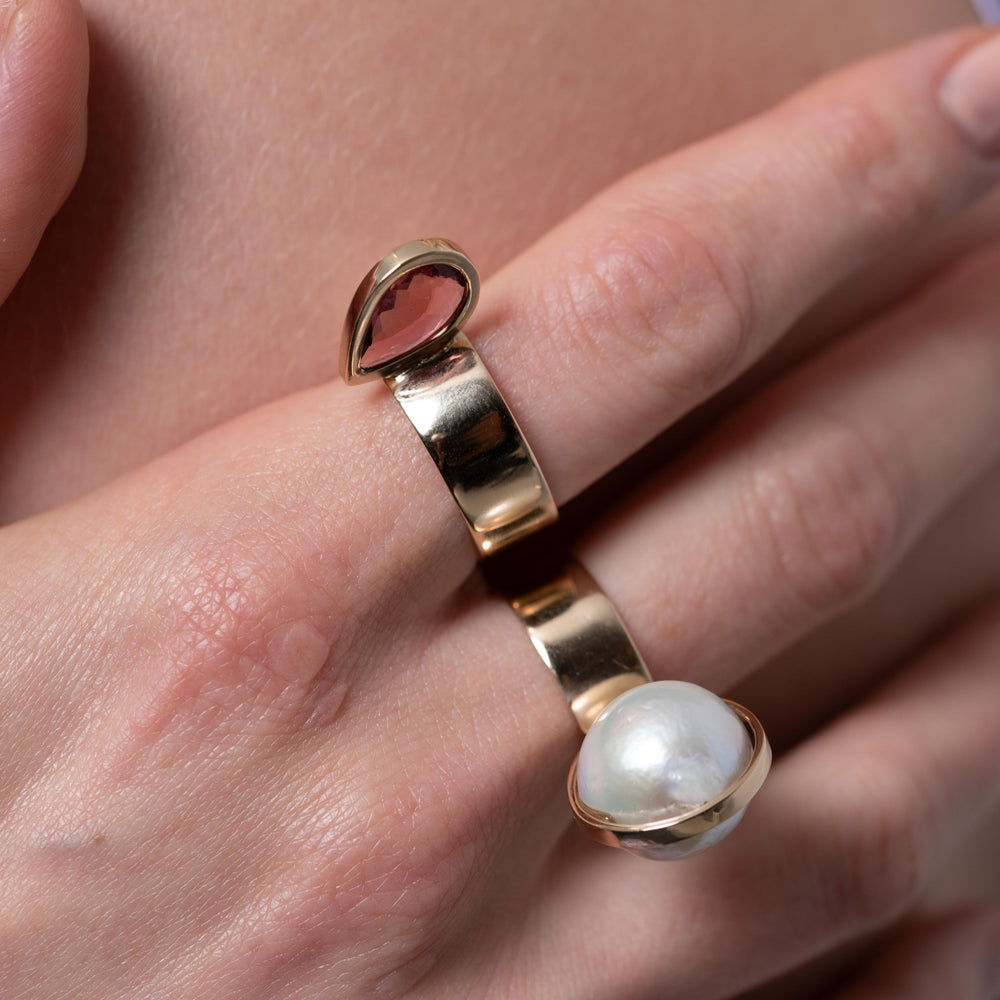 Perched Setting Ring with Pink Tourmaline by Leslie Paige Jewelry - At Present Jewelry