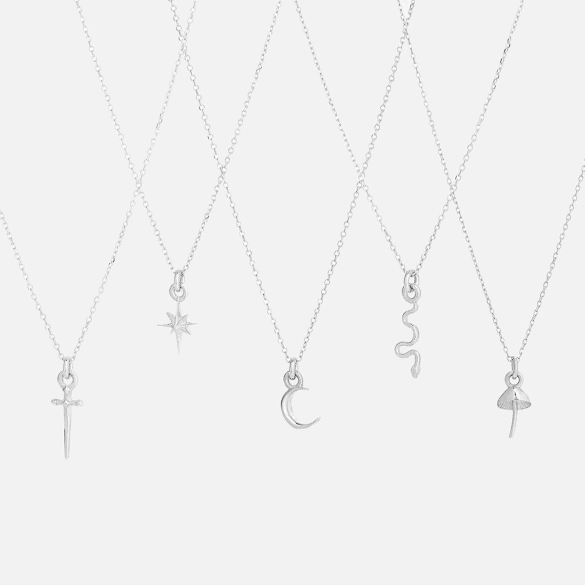 Silver Itty Bitty Charm Necklace, Star