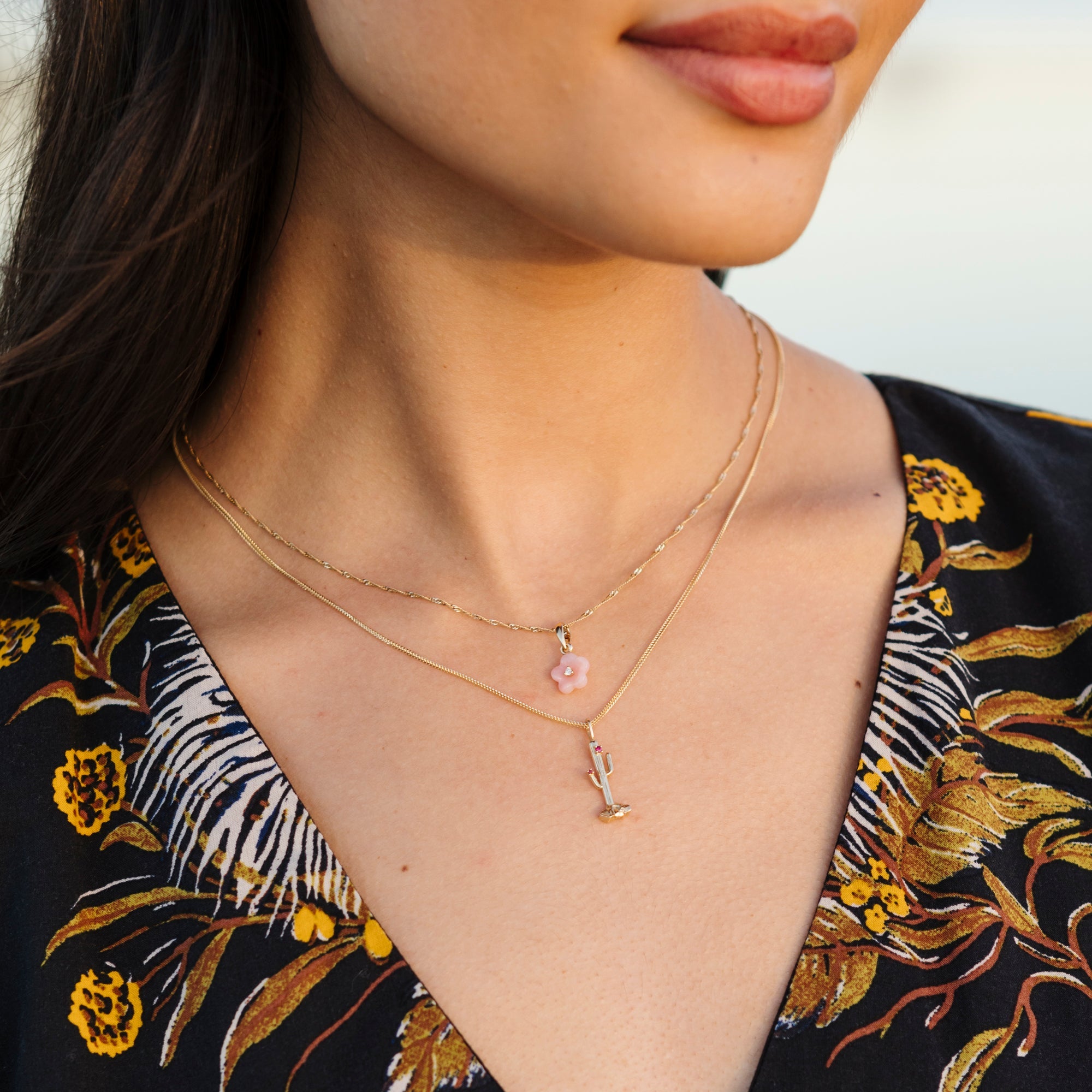 Ruby Blossom Cactus Charm by Ariel Gordon Jewelry - At Present Jewelry