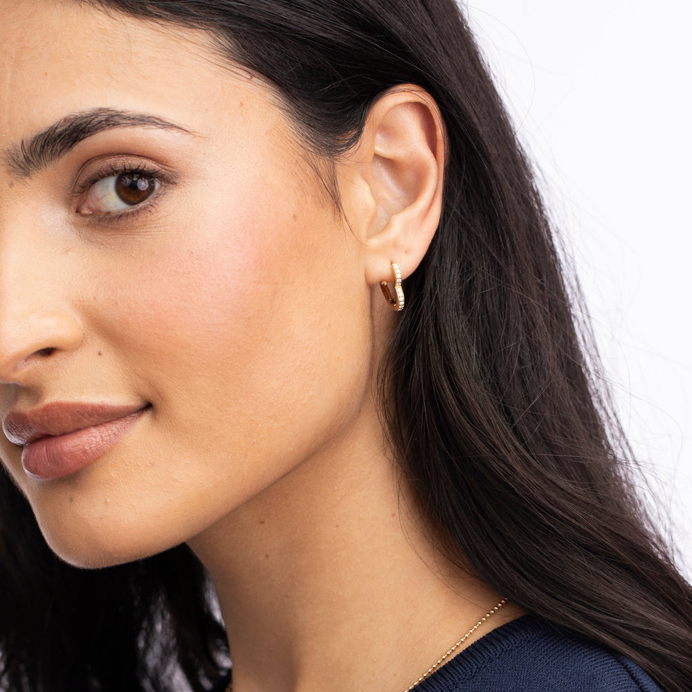 Heart Pavé Huggies by Ariel Gordon Jewelry - At Present Jewelry