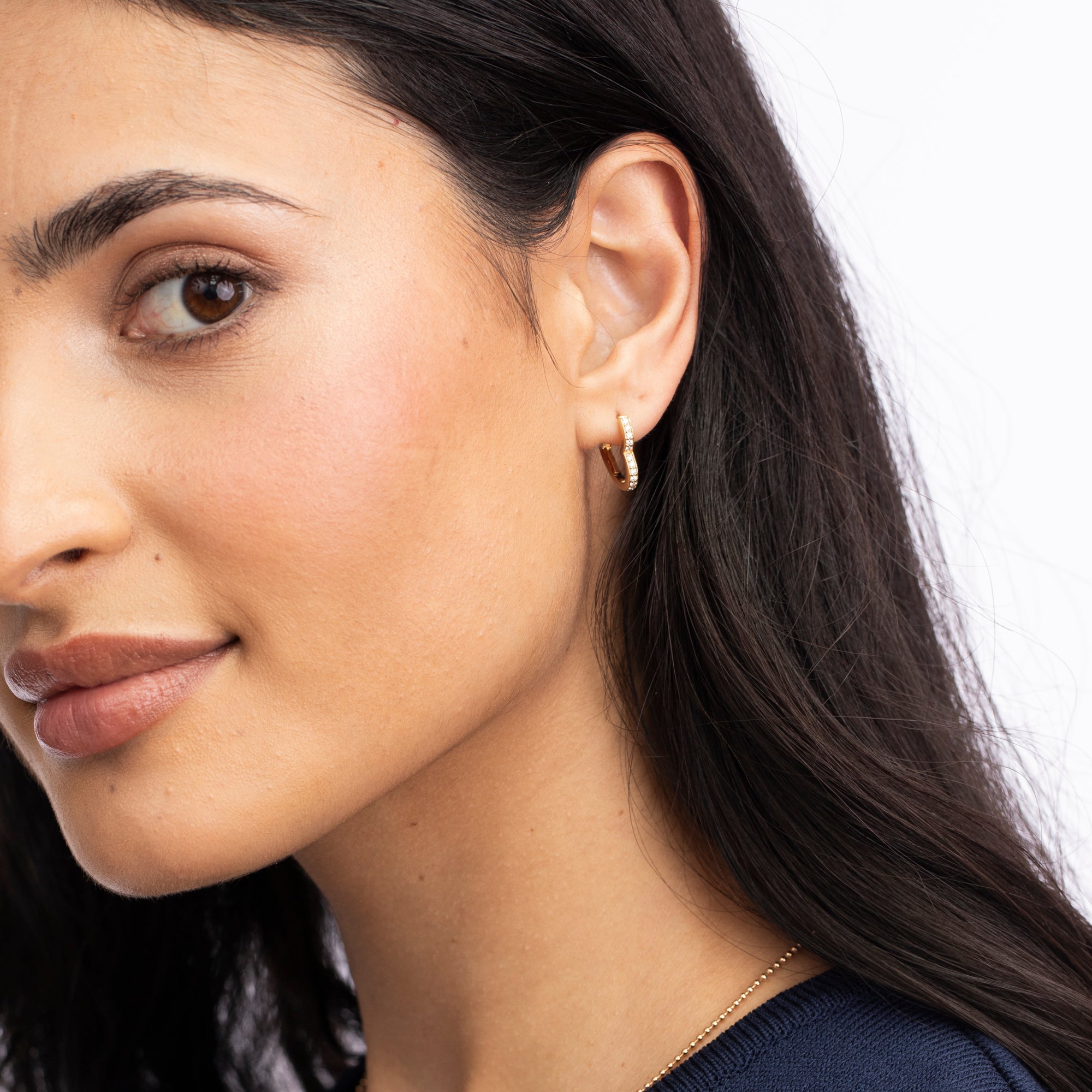 Heart Pavé Huggies by Ariel Gordon Jewelry - At Present Jewelry