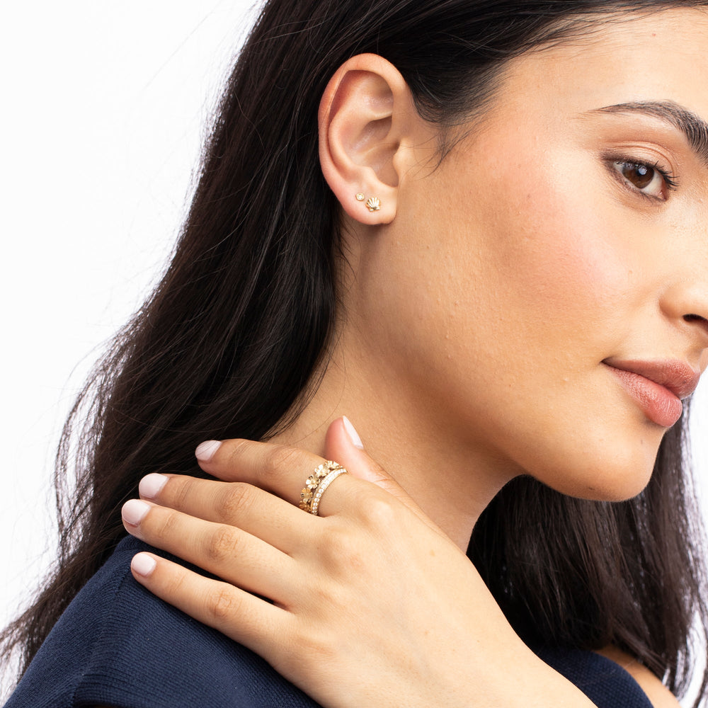 Petite Scallop Shell Studs by Ariel Gordon Jewelry - At Present Jewelry