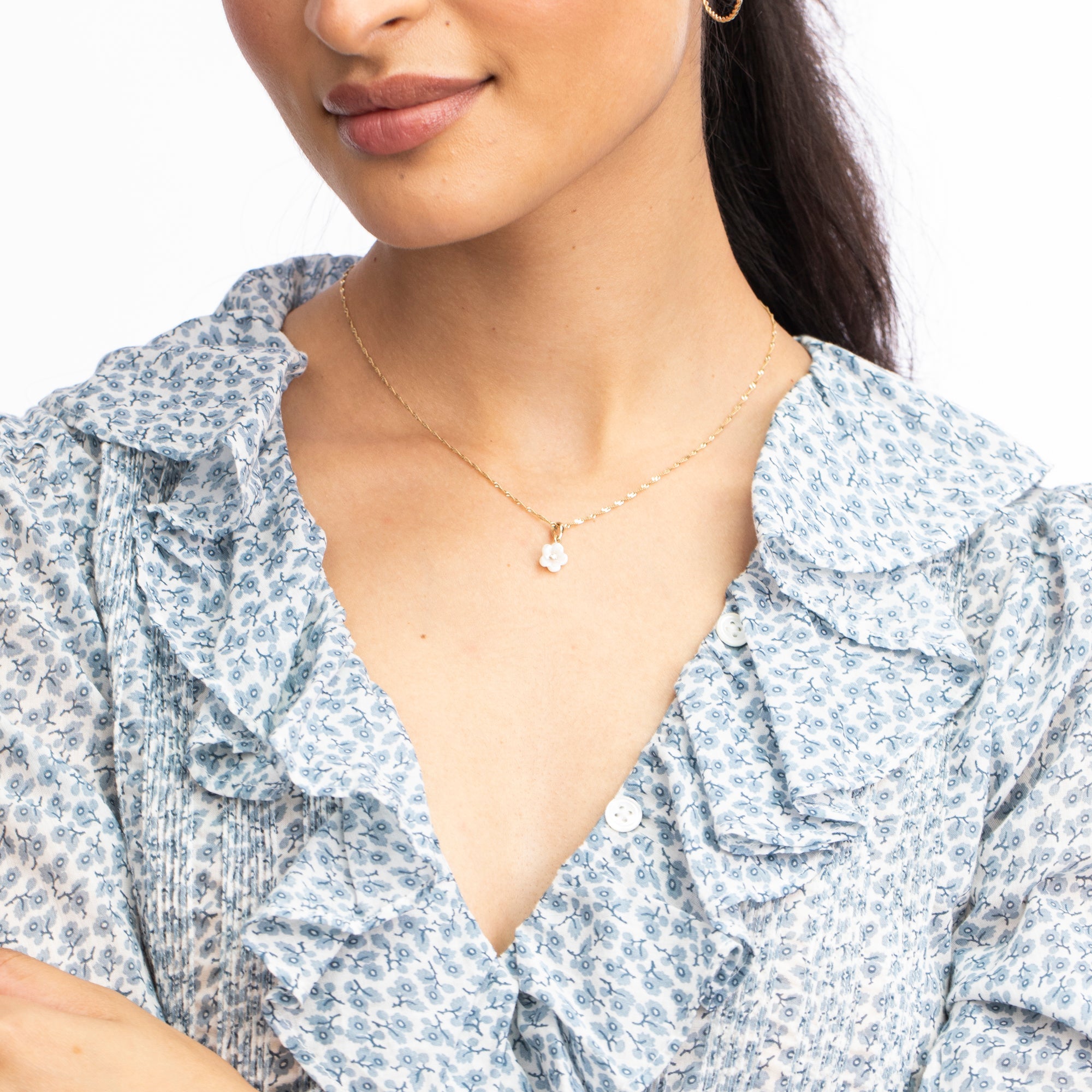 Diamond Blossom Mother of Pearl Charm