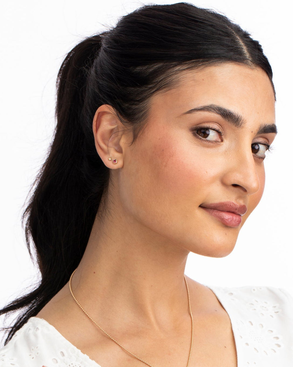 Petite Dahlia Asscher Studs by Ariel Gordon Jewelry - At Present Jewelry