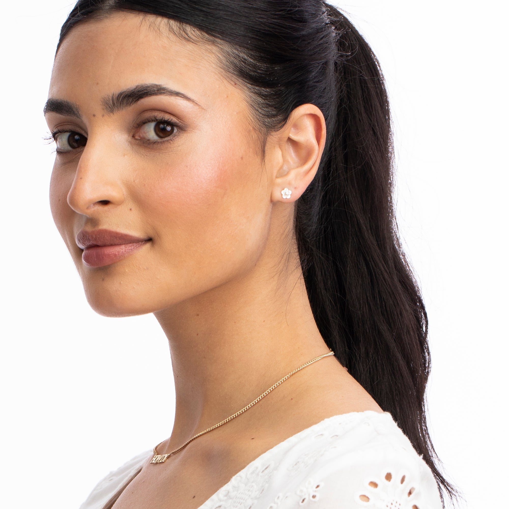 Diamond Blossom Mother of Pearl Studs - At Present Jewelry