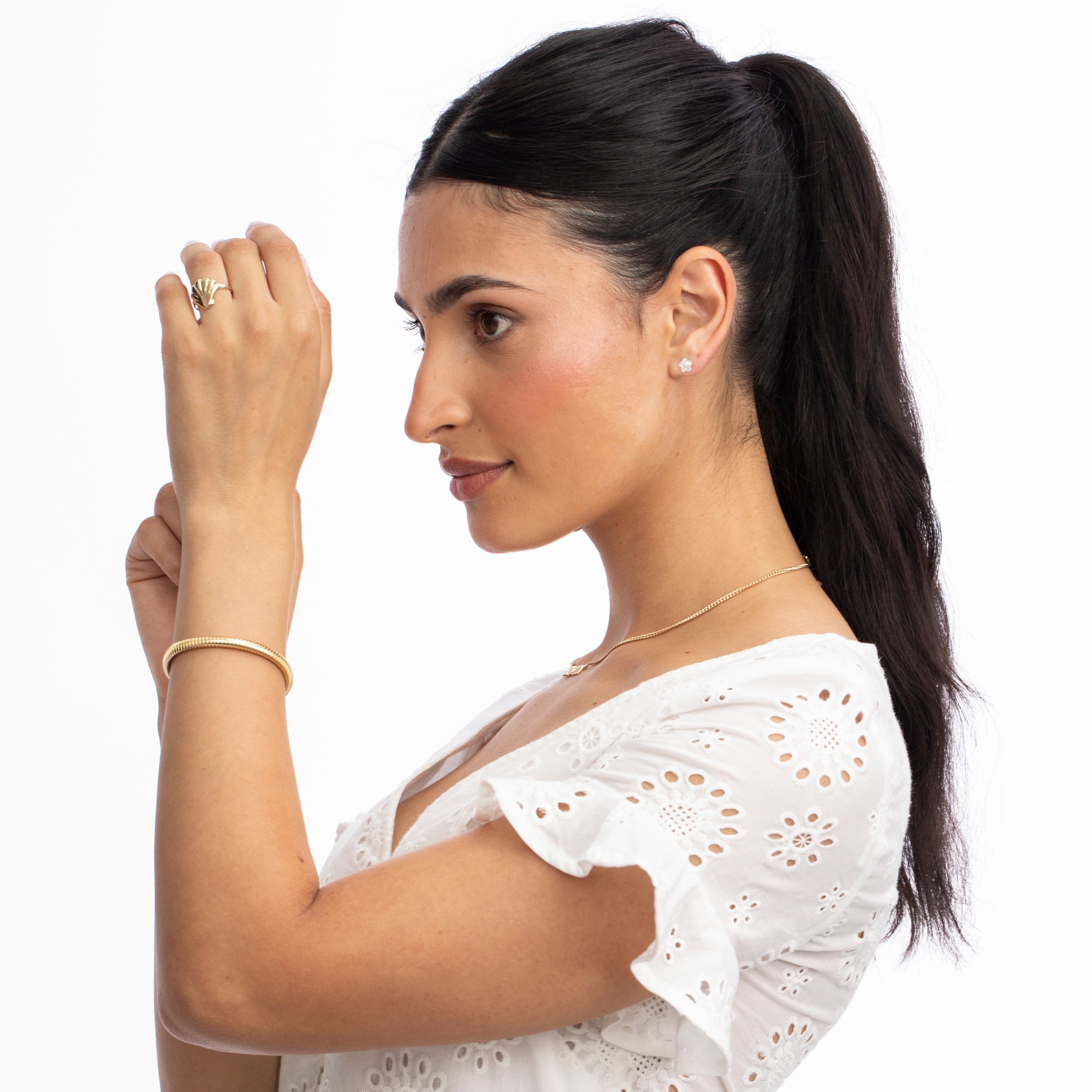 Diamond Blossom Mother of Pearl Studs - At Present Jewelry